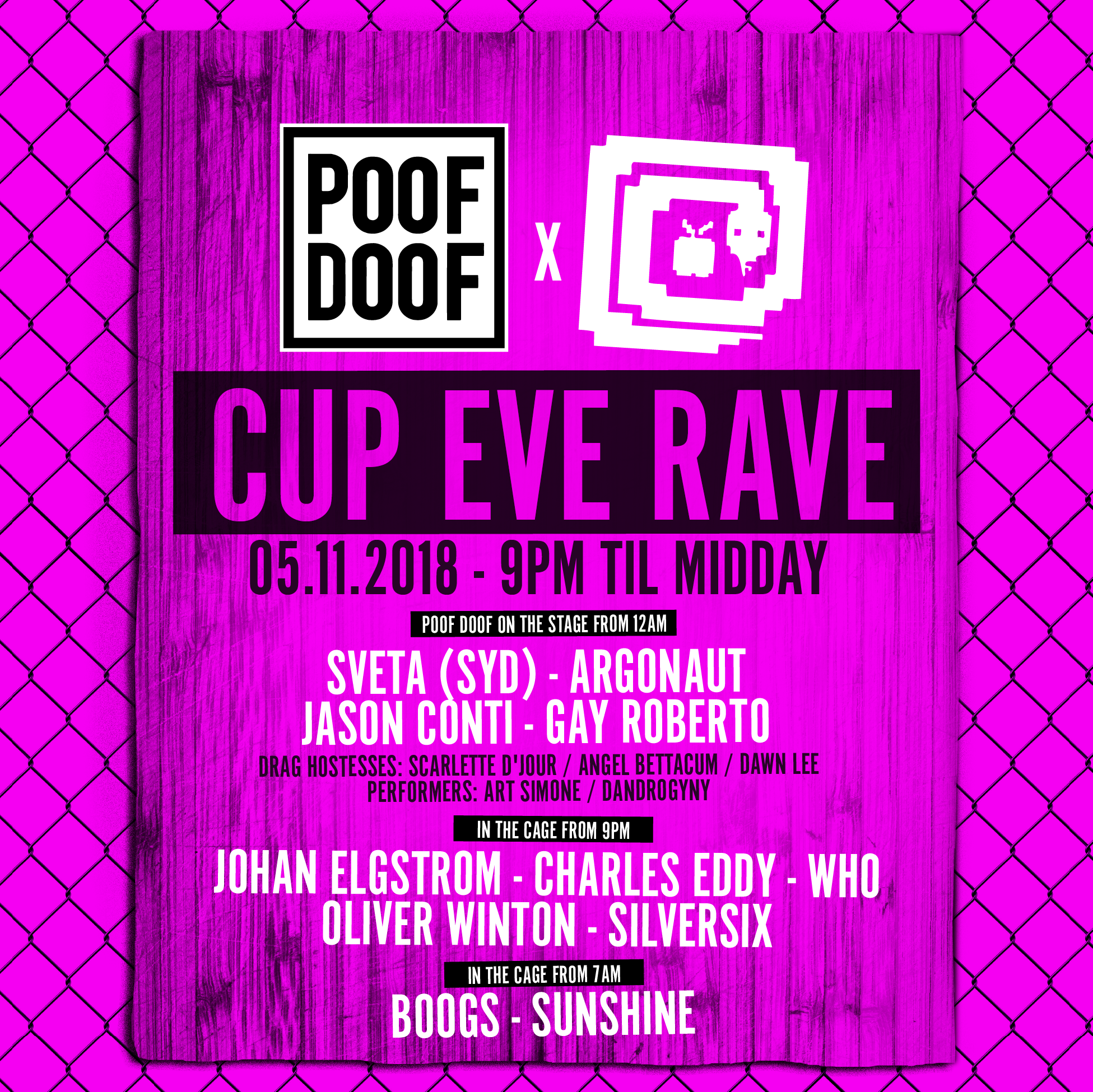 POOF DOOF X REVOLVER: CUP EVE - Poof Doof melbourne