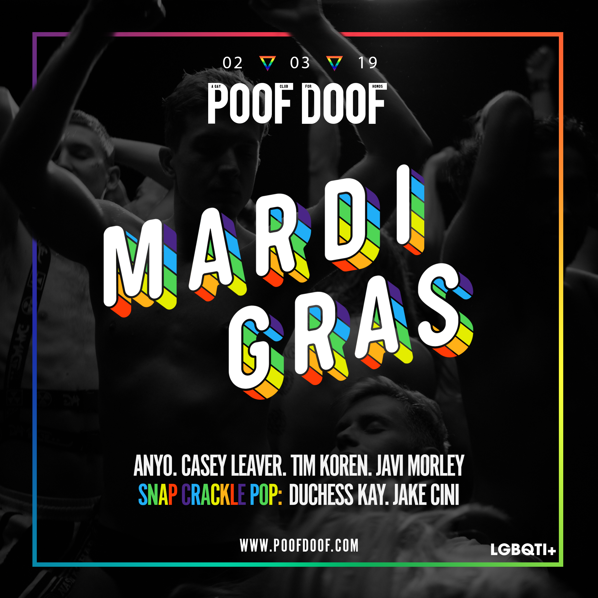 MARDI GRAS WEEKEND - Poof Doof melbourne