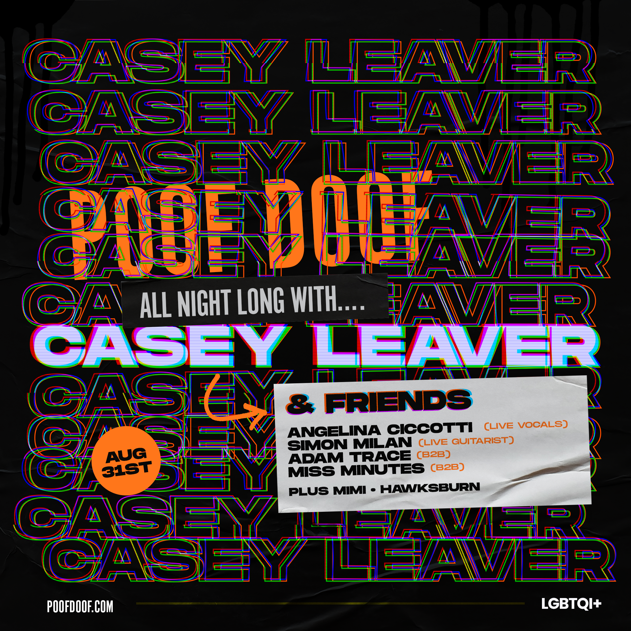 ALL NIGHT LONG: CASEY LEAVER - Poof Doof melbourne