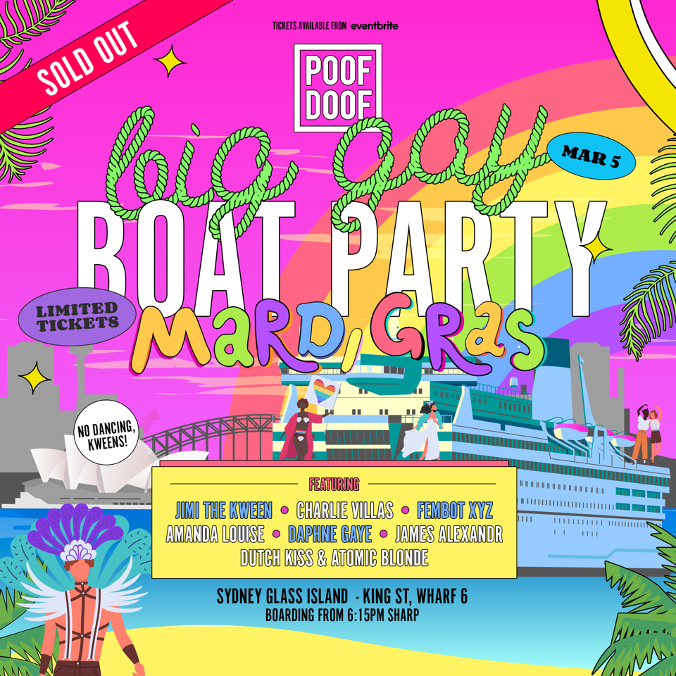 POOF DOOF SYDNEY: BIG GAY BOAT PARTY - Poof Doof sydney