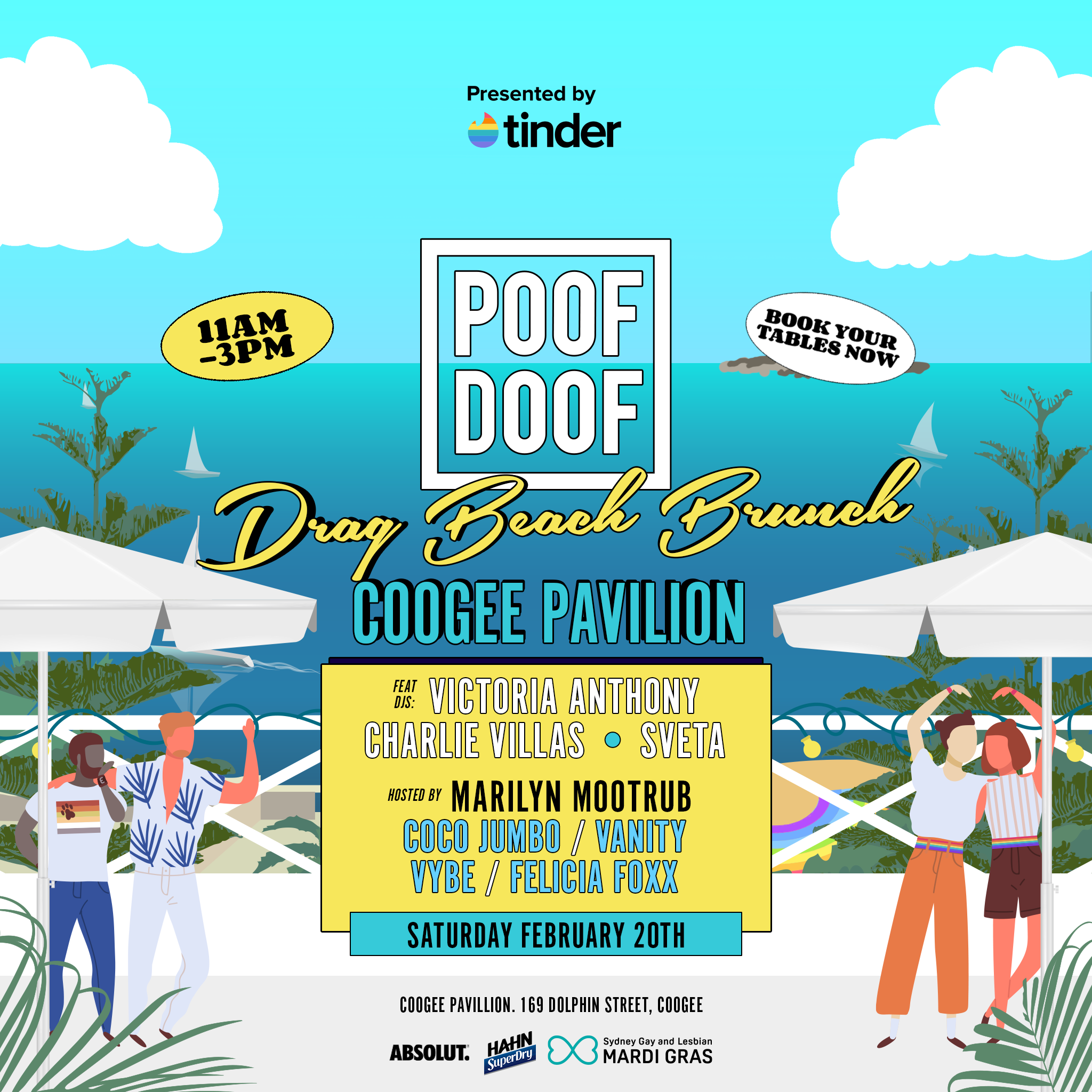 POOF DOOF SYD // Drag Brunch Coogee Pavilion - Poof Doof sydney