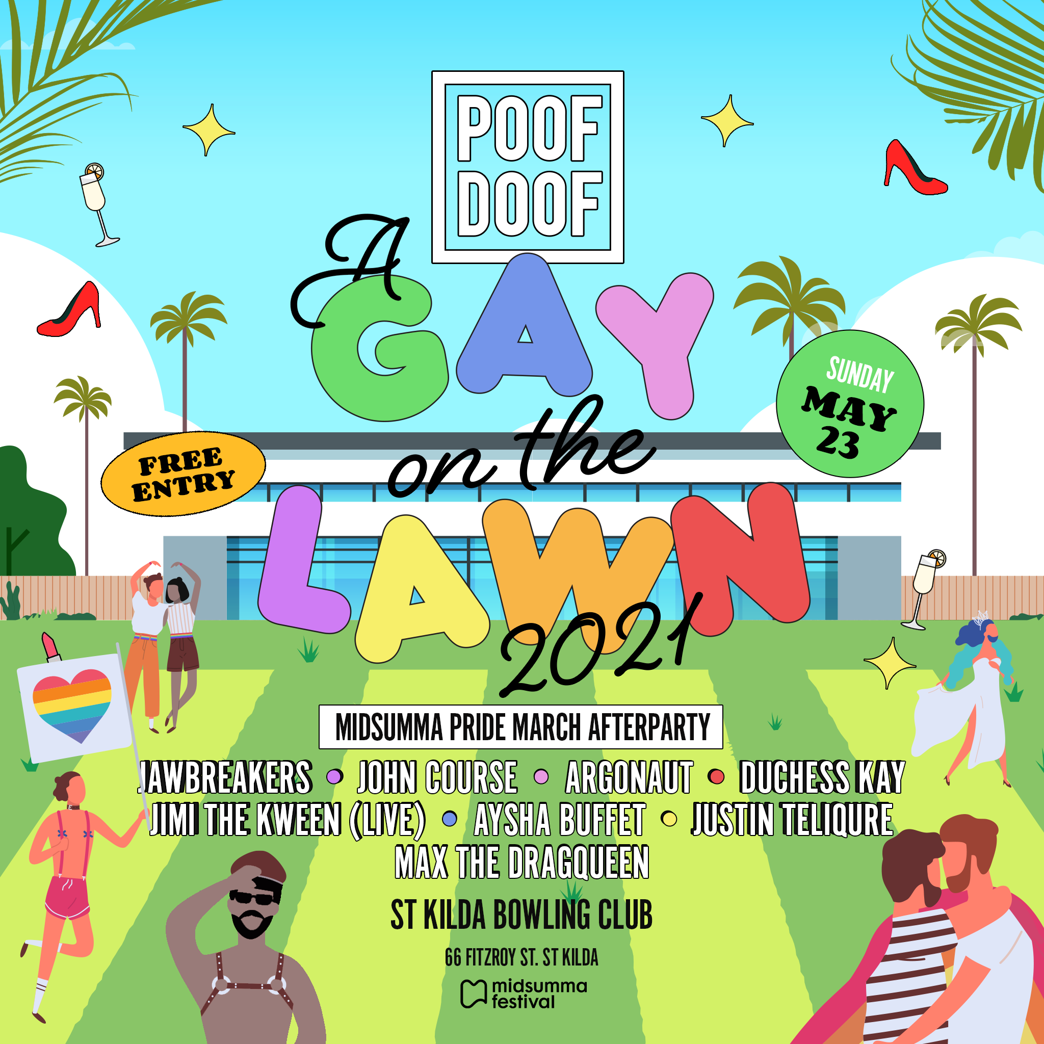 POOF DOOF MELBOURNE: A GAY ON THE LAWN - Poof Doof melbourne