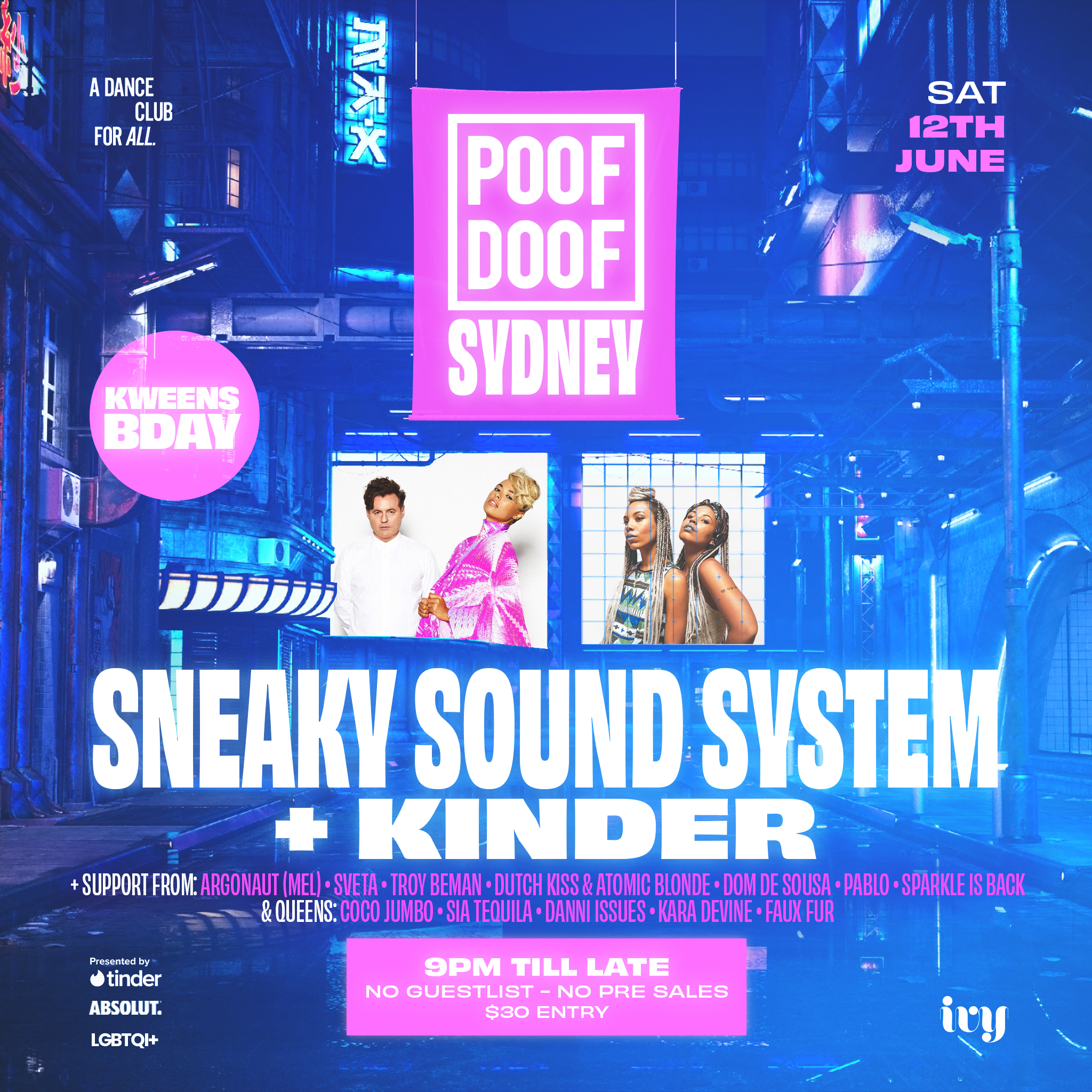 POOF DOOF SYDNEY: KWEEN’S BIRTHDAY WEEKEND 12TH JUNE - Poof Doof sydney