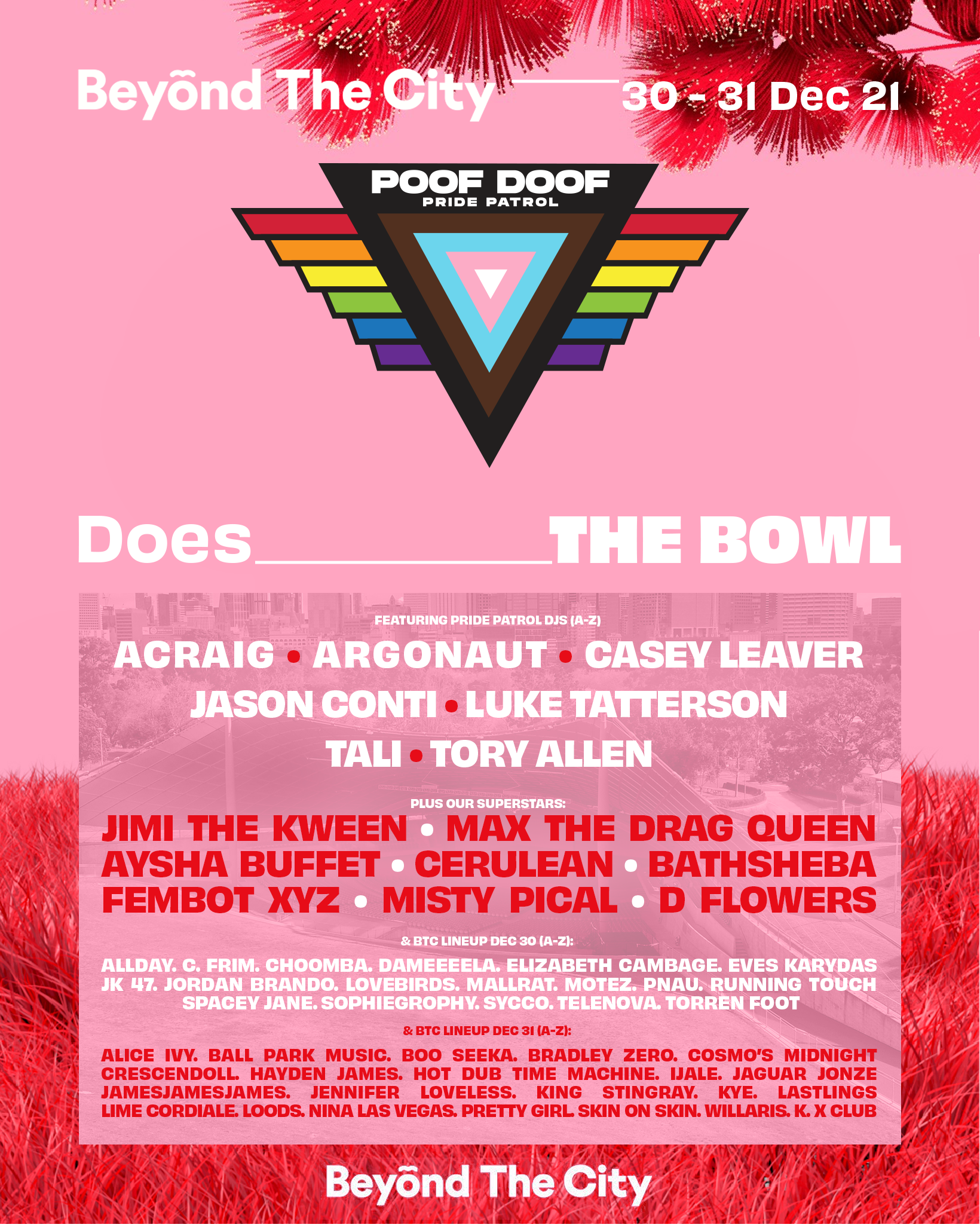 POOF DOOF MELBOURNE X BEYOND THE CITY – 30TH & 31ST DECEMBER 2021 - Poof Doof melbourne