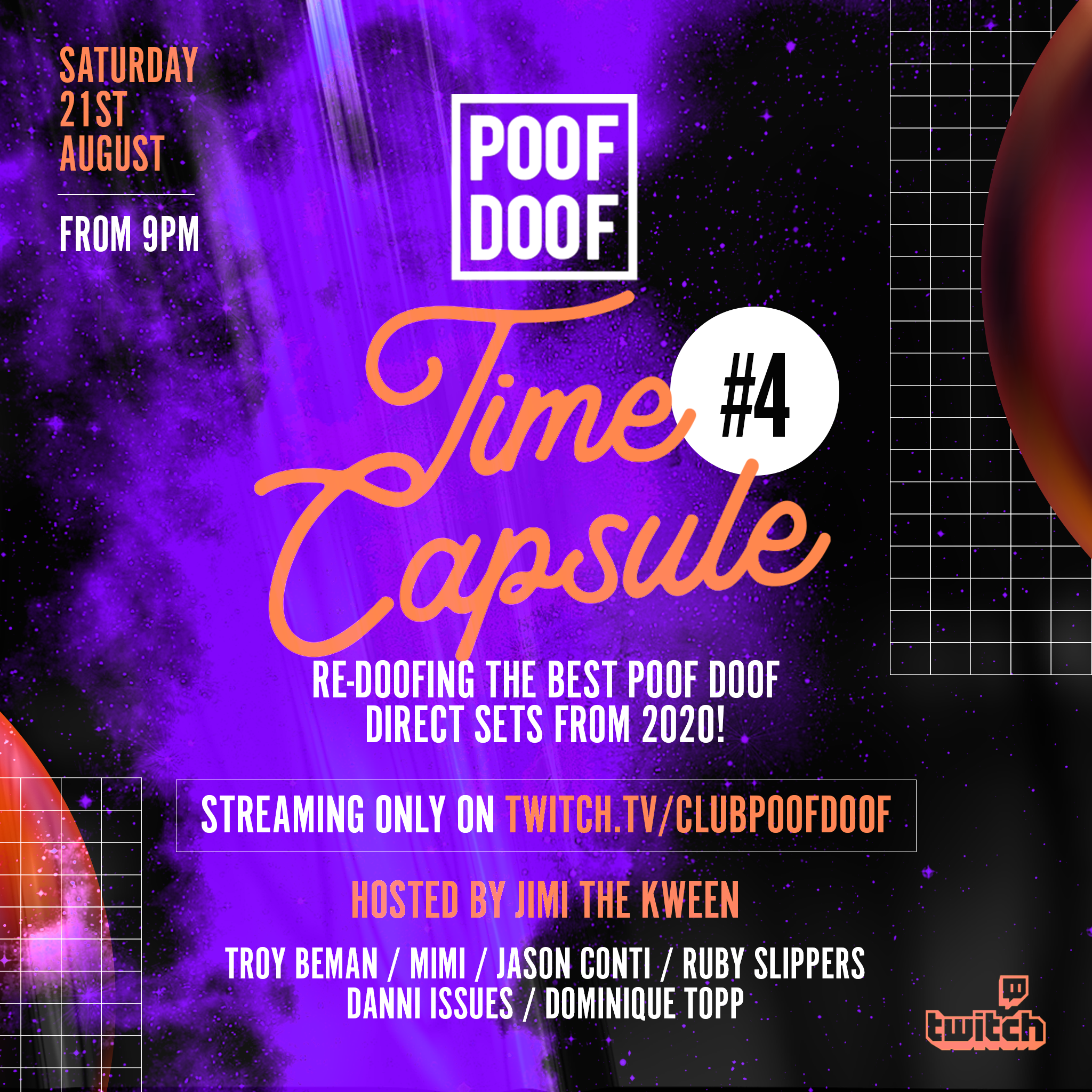 POOF DOOF: SATURDAY 21ST AUGUST - Poof Doof 