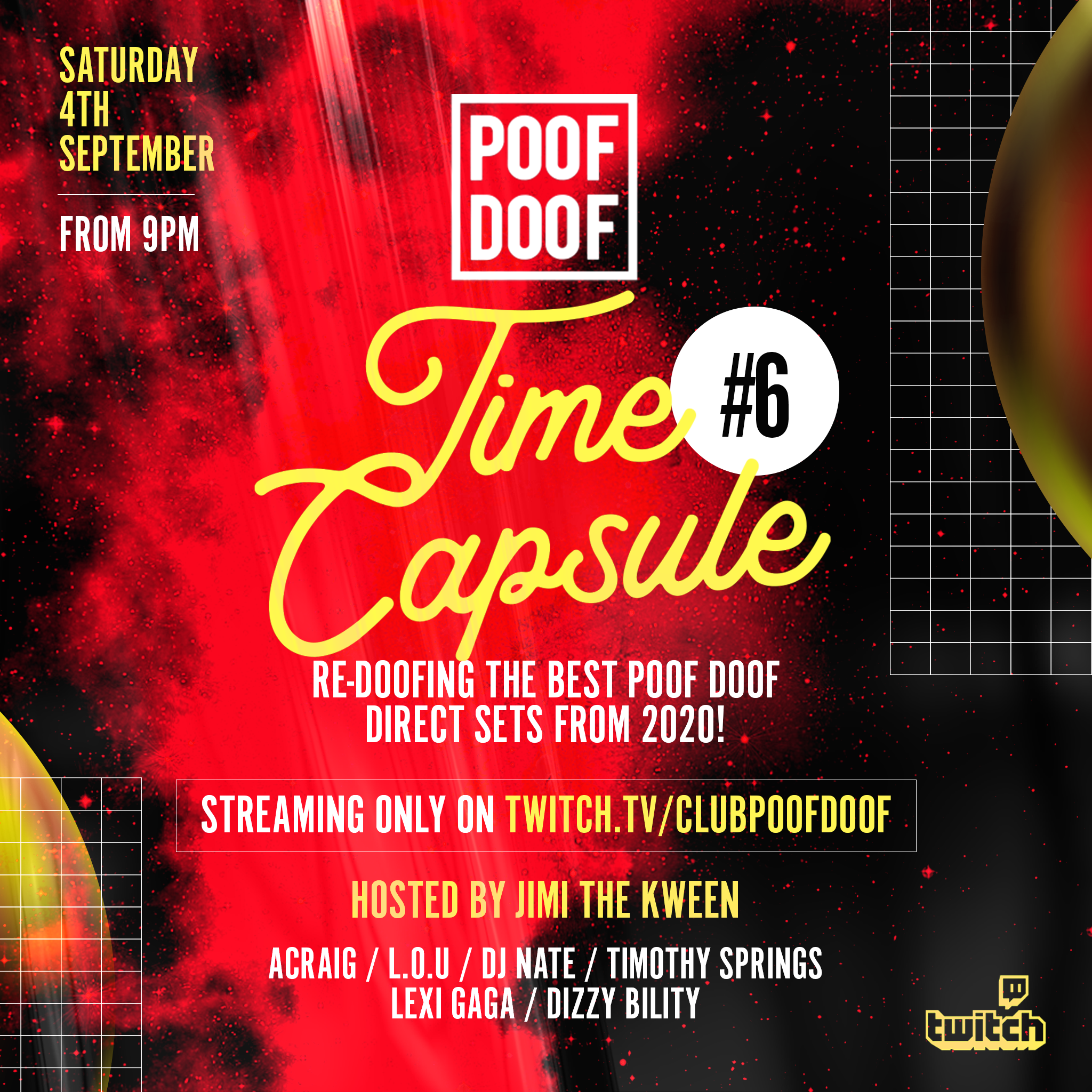 POOF DOOF: SATURDAY 4TH SEPTEMBER - Poof Doof 