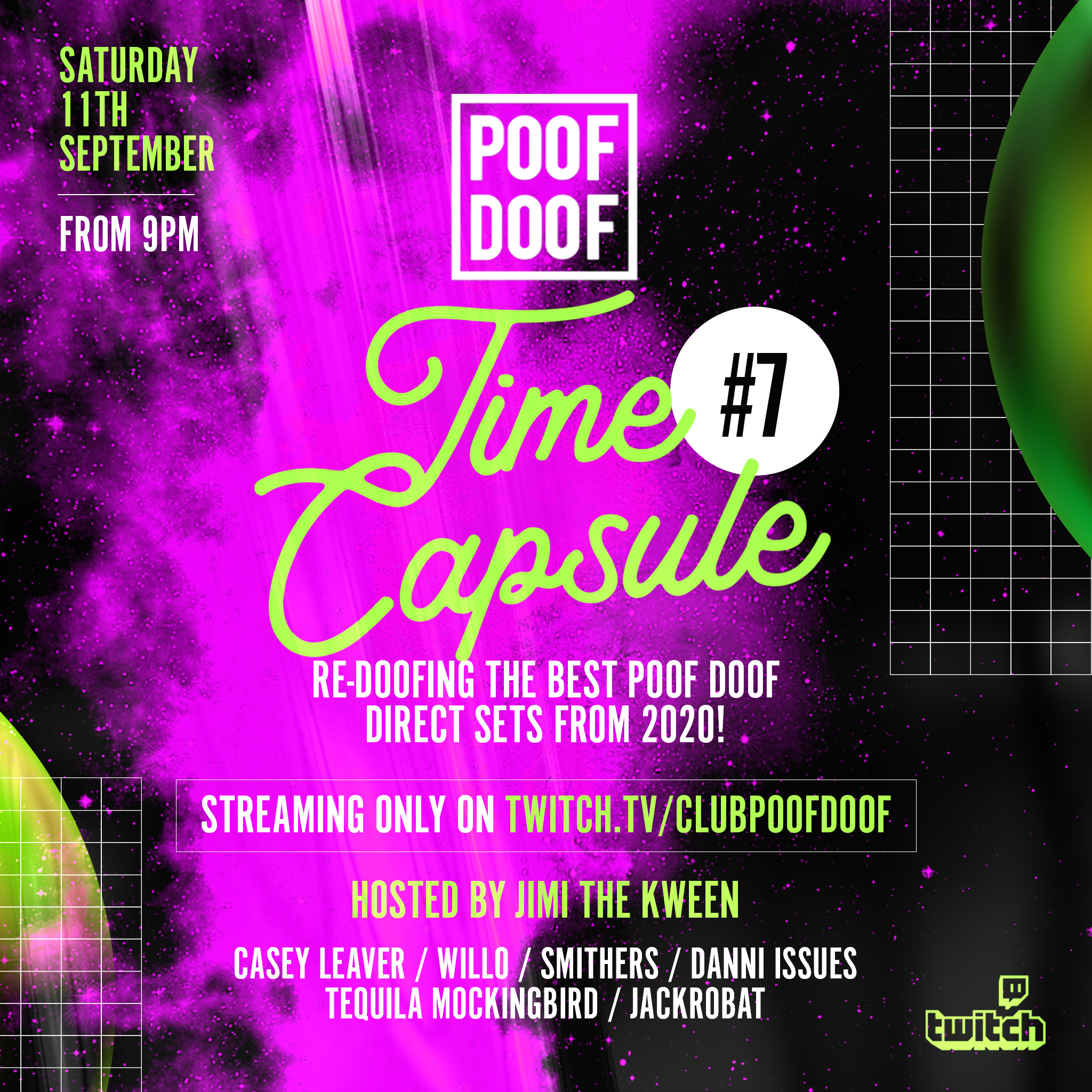 POOF DOOF: SATURDAY 11TH SEPTEMBER - Poof Doof 