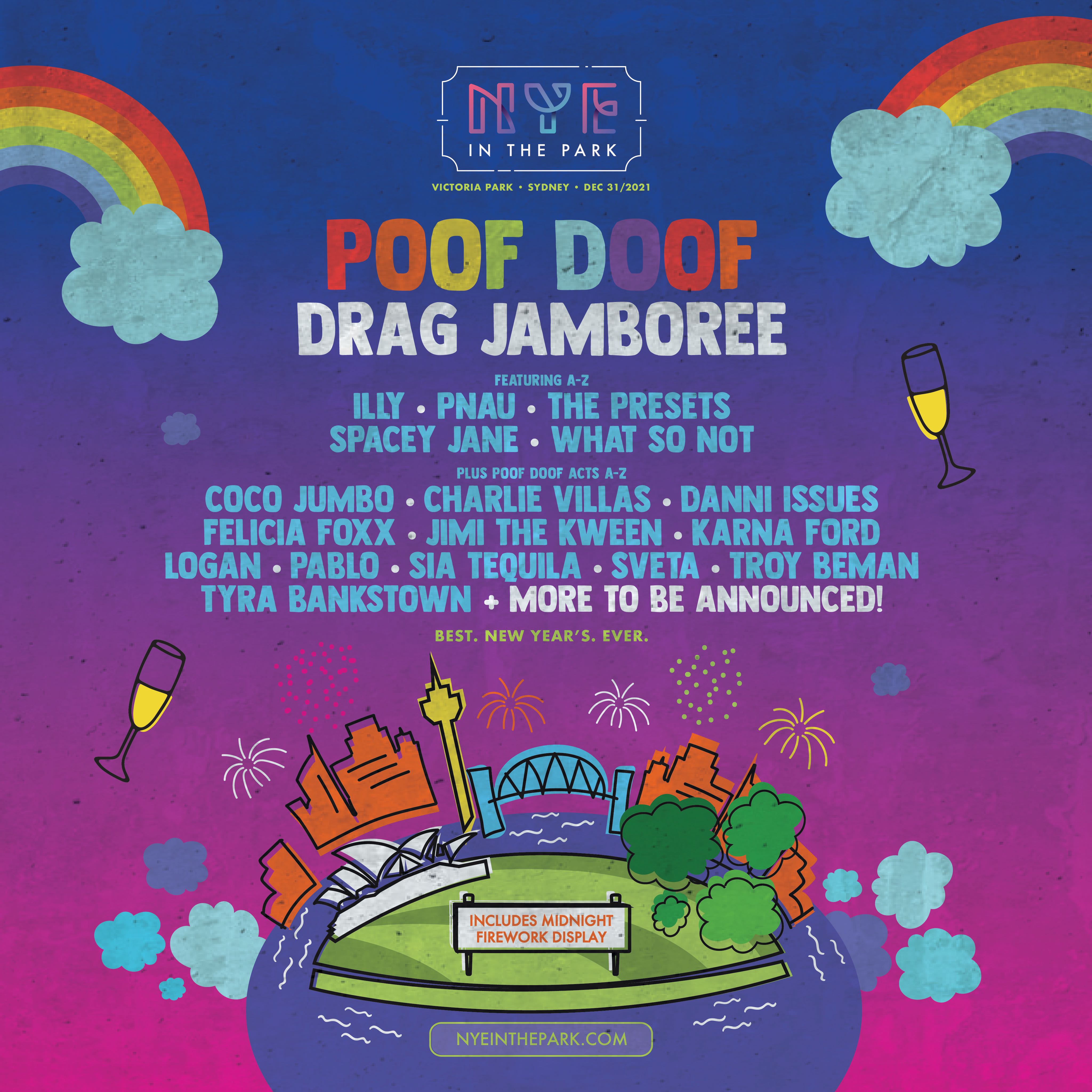 POOF DOOF SYDNEY: POOF DOOF JAMBOREE X NEW YEARS EVE IN THE PARK – FRIDAY 31ST DECEMBER - Poof Doof sydney