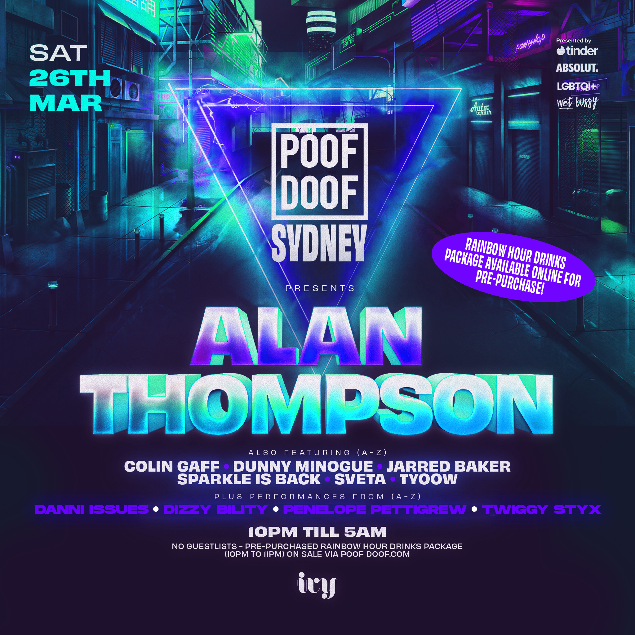 POOF DOOF SYDNEY – SATURDAY 26TH MARCH - Poof Doof sydney