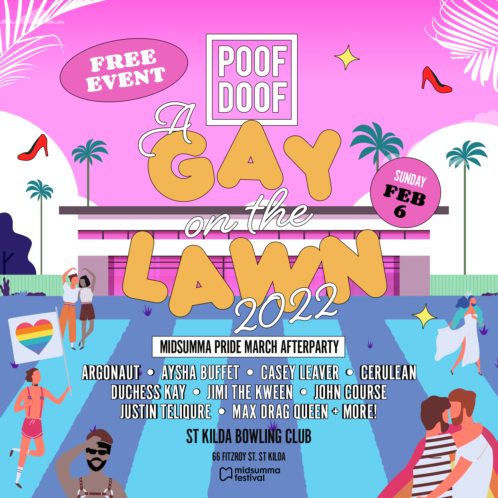 A Gay On The Lawn (Free Midsumma After Party) - Poof Doof melbourne