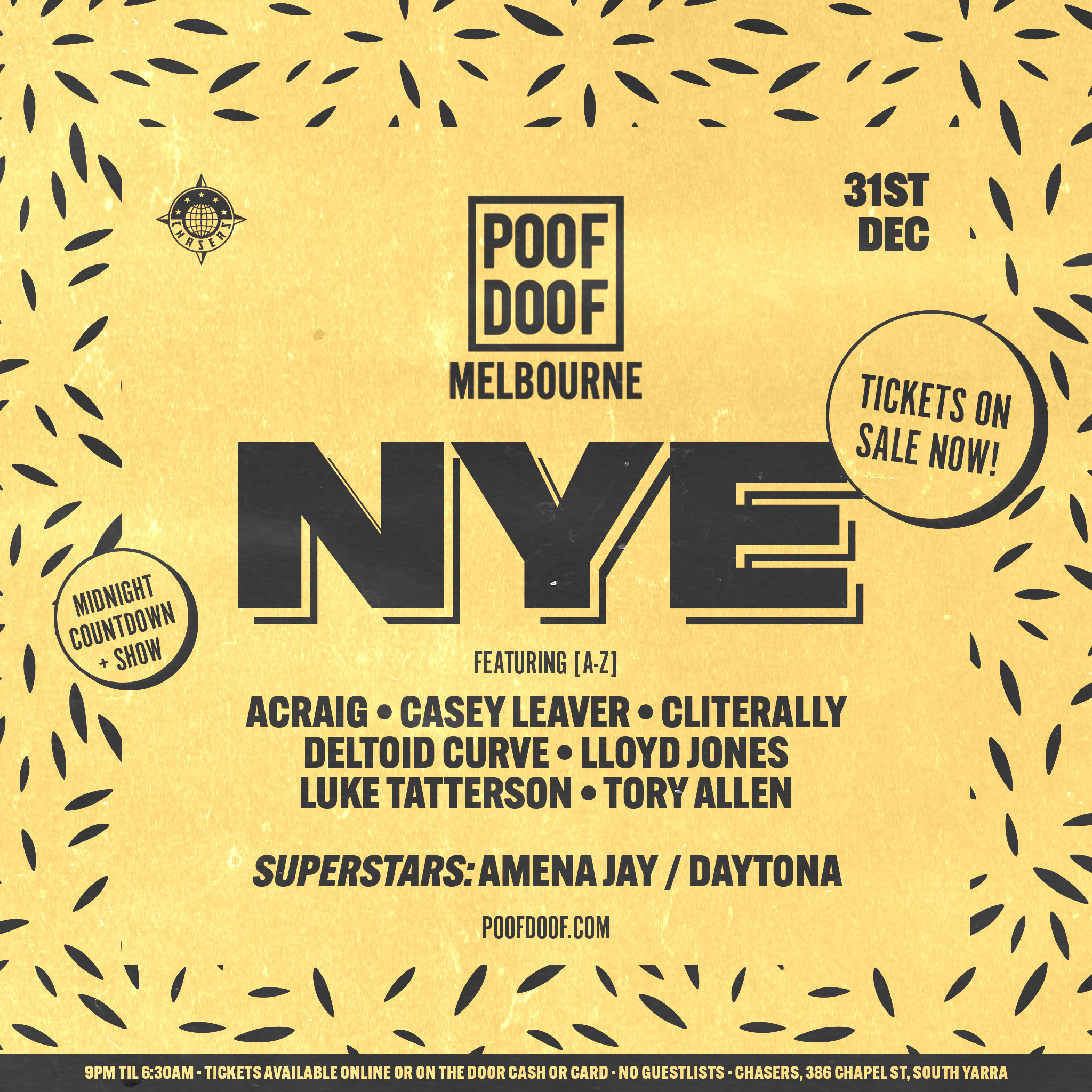 POOF DOOF MELBOURNE: NEW YEARS EVE – FRIDAY 31ST DECEMBER 2021 - Poof Doof melbourne