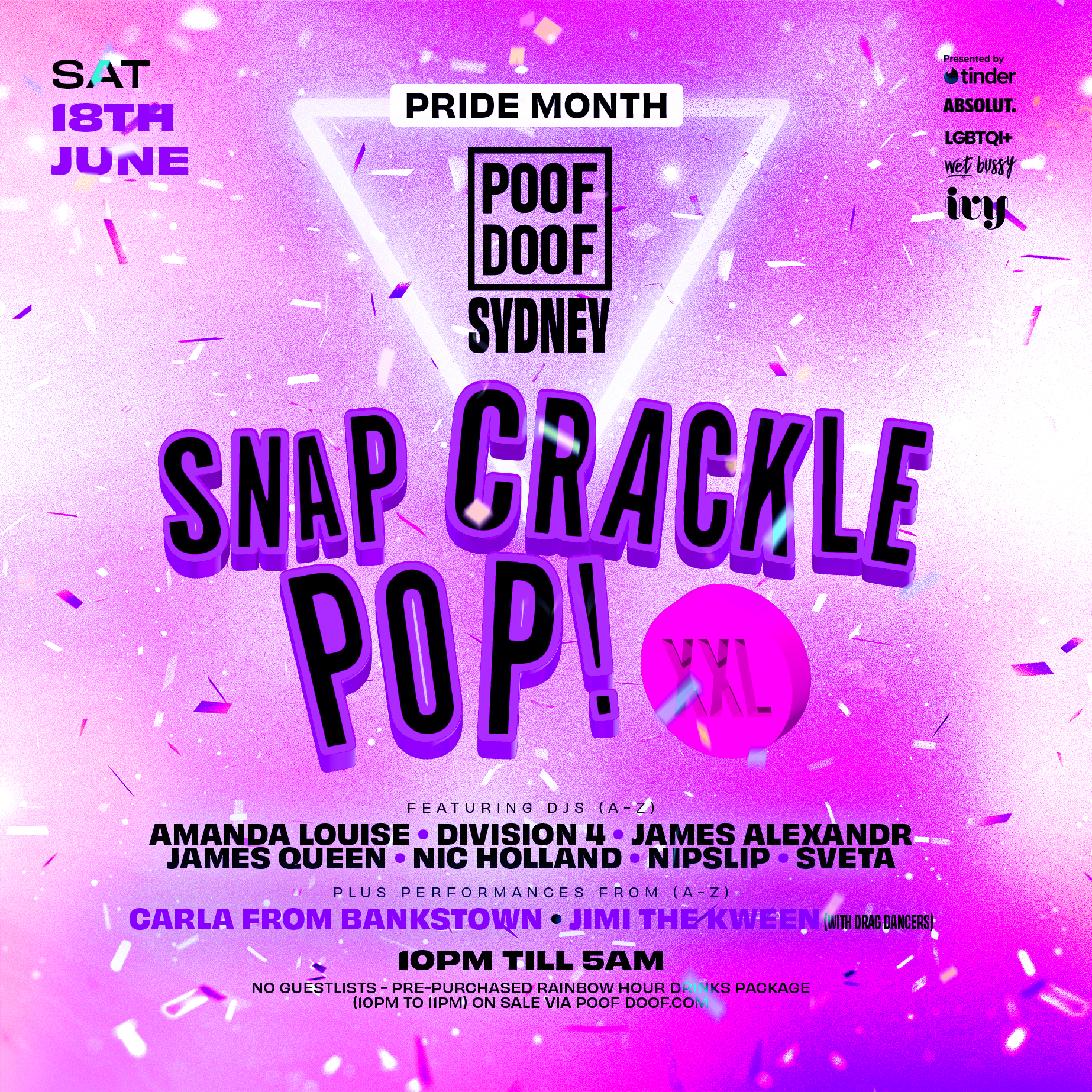 POOF DOOF SYDNEY – SATURDAY 18TH JUNE - Poof Doof sydney