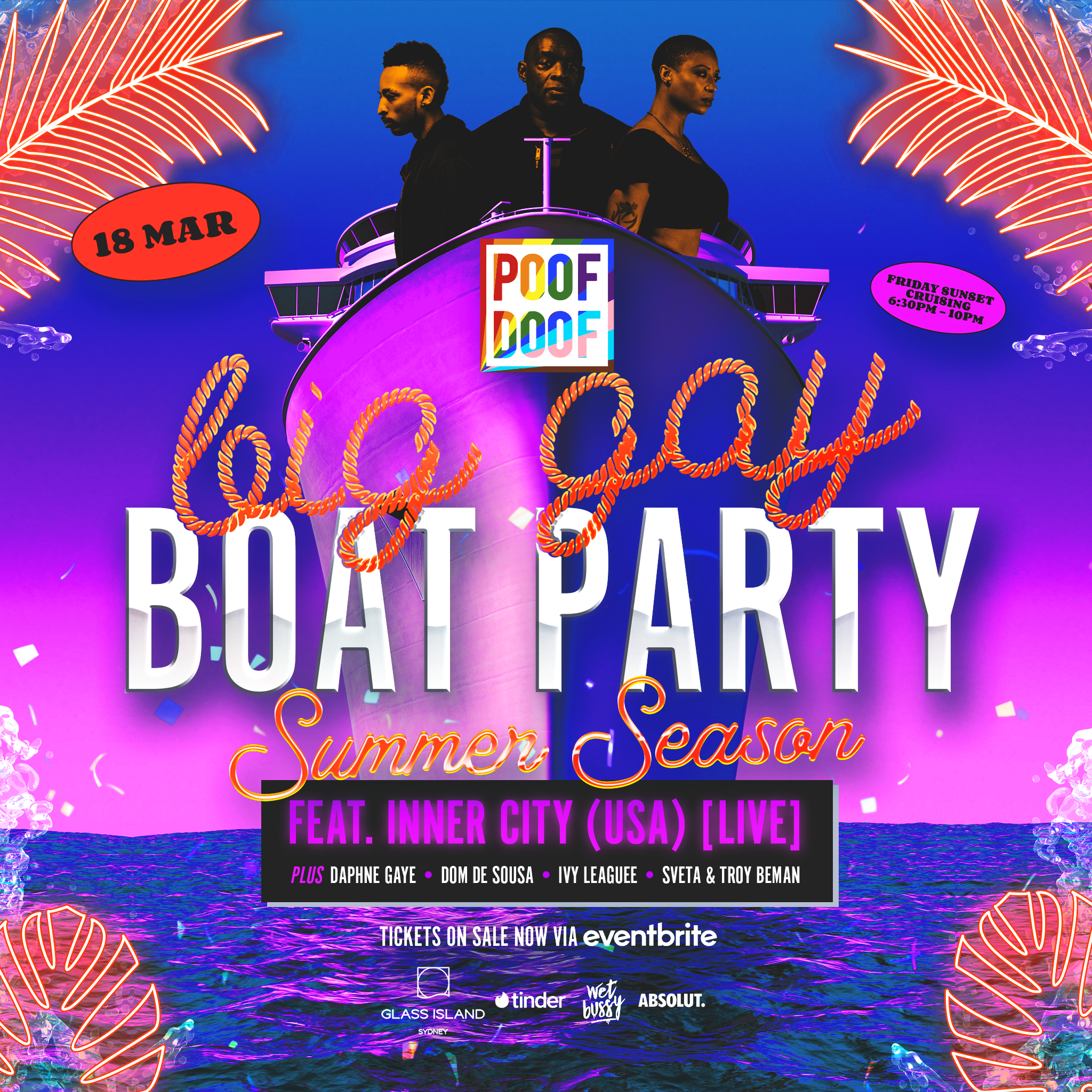 POOF DOOF SYDNEY: BIG GAY BOAT PARTY – FRIDAY 18TH MARCH - Poof Doof sydney