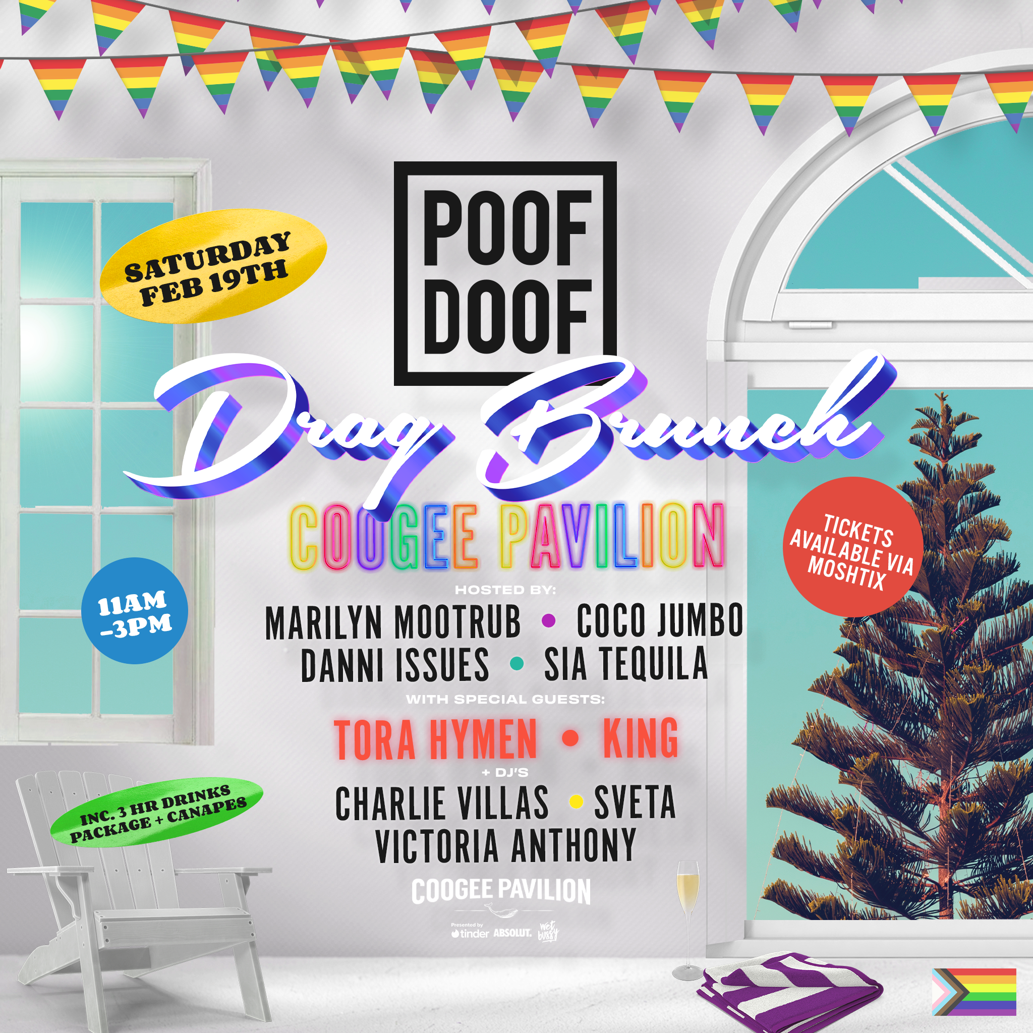 POOF DOOF SYDNEY: DRAG BRUNCH AT COOGEE PAVILION – SATURDAY 19TH FEBRUARY 2022 - Poof Doof sydney