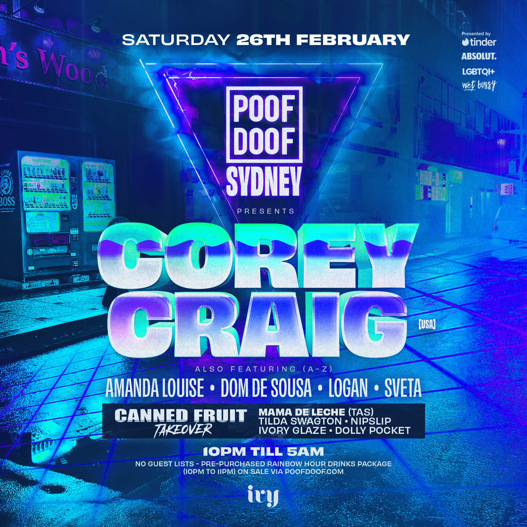 POOF DOOF SYDNEY – SATURDAY 26TH FEBRUARY - Poof Doof sydney