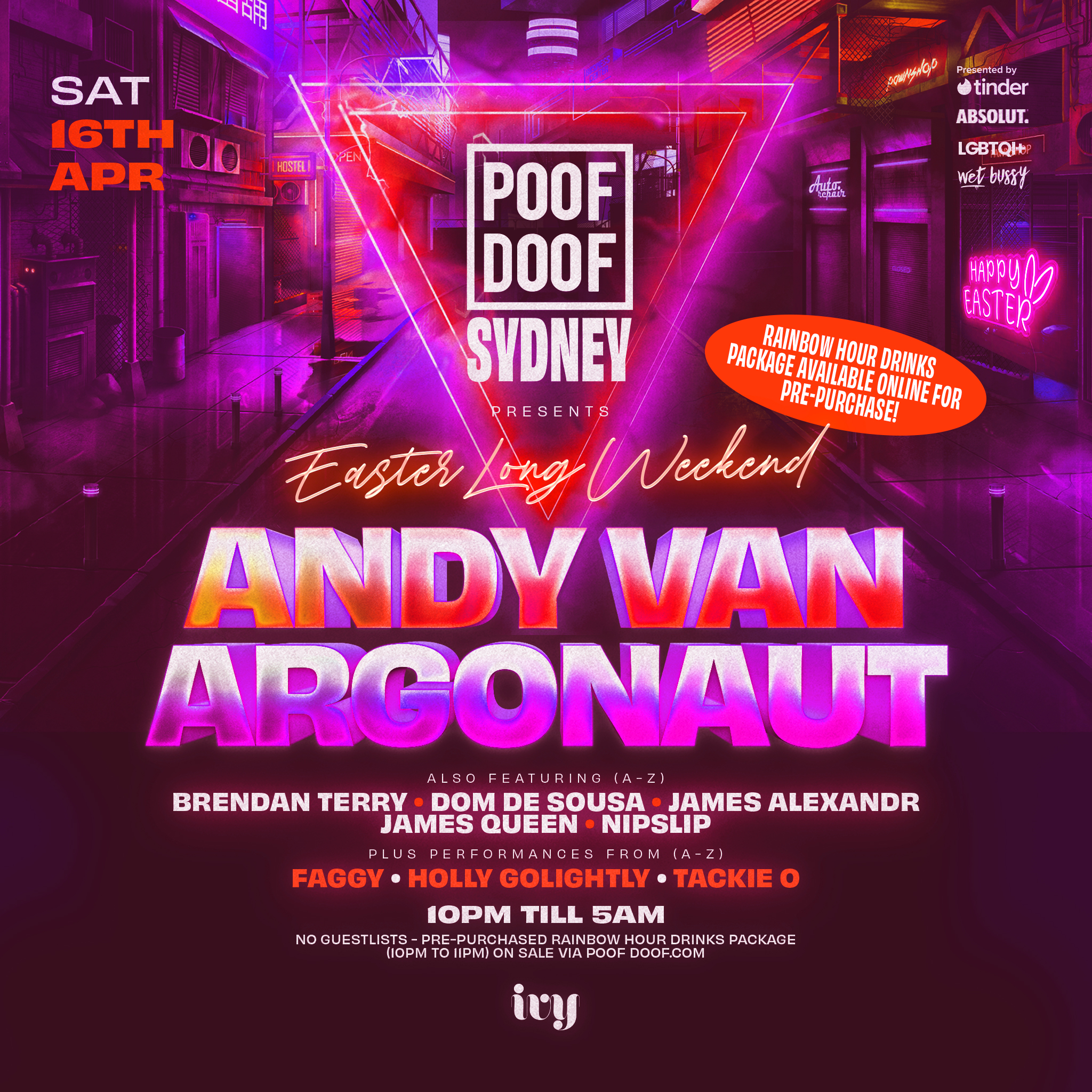 POOF DOOF SYDNEY – SATURDAY 16TH APRIL - Poof Doof sydney