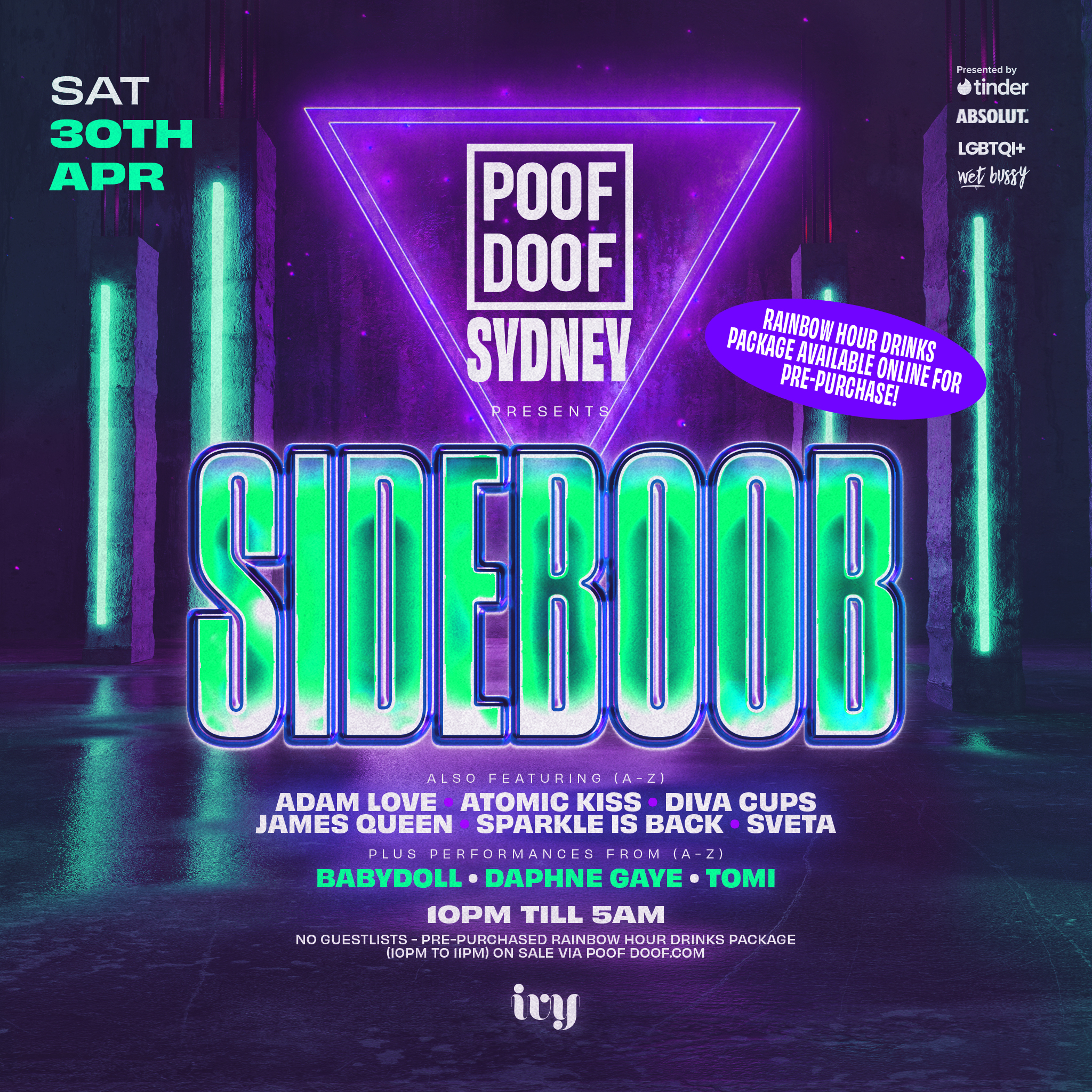 POOF DOOF SYDNEY – SATURDAY 30TH APRIL - Poof Doof sydney