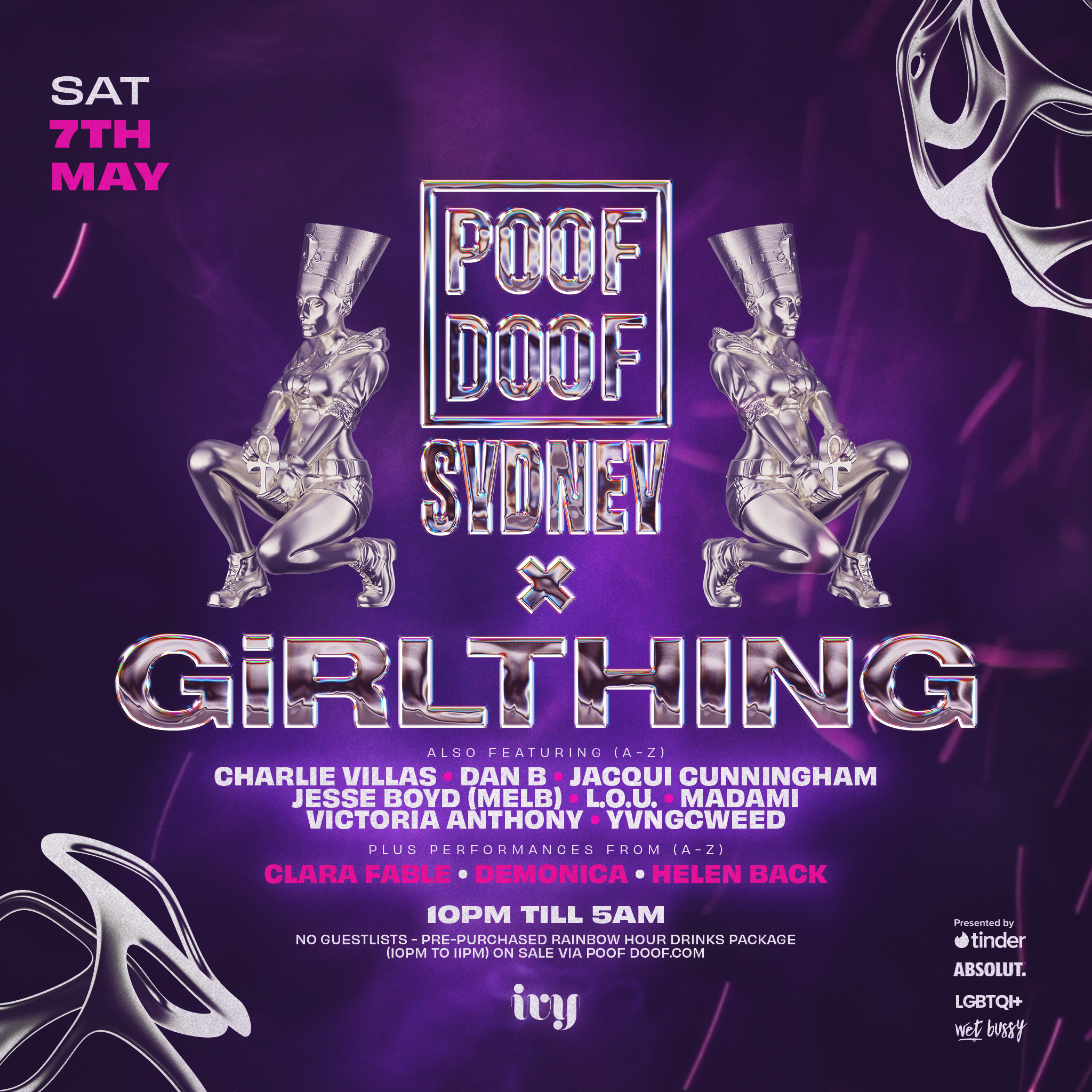 POOF DOOF SYDNEY X GiRLTHING – SATURDAY 7TH MAY - Poof Doof sydney