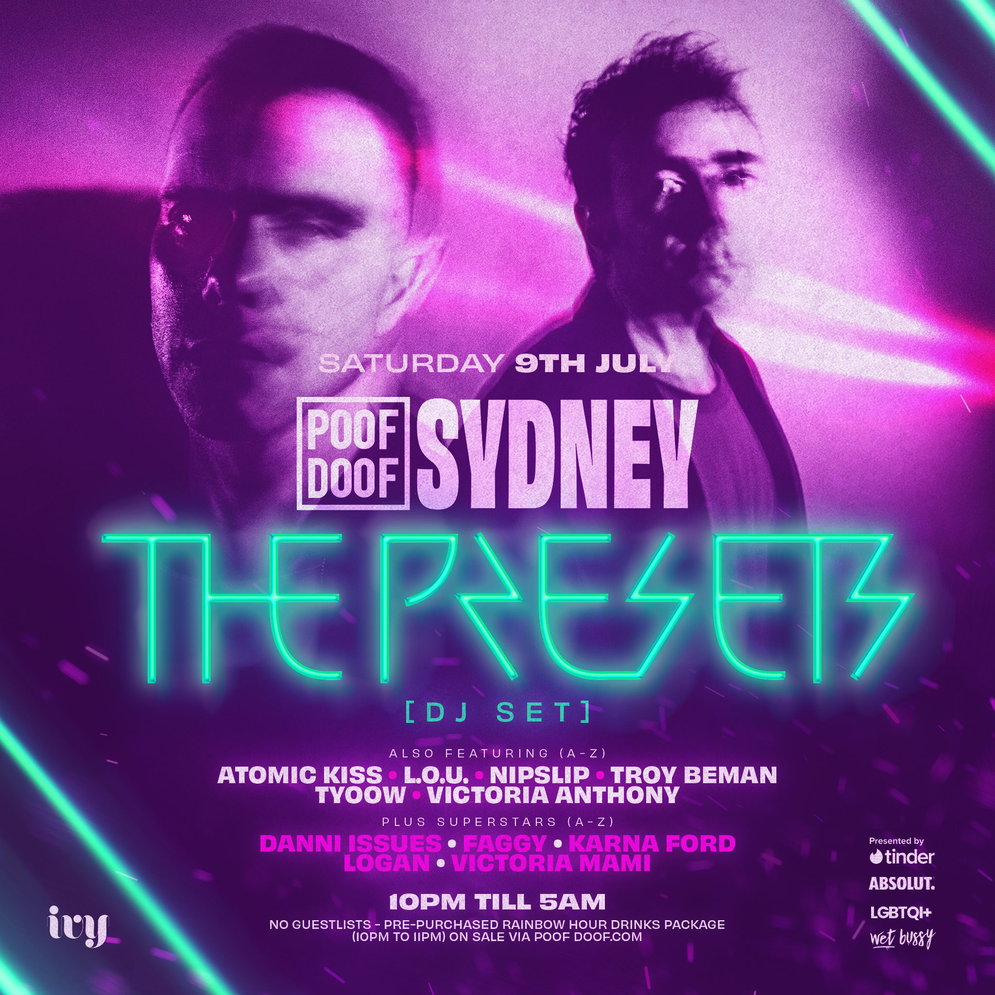 POOF DOOF SYDNEY – SATURDAY 9TH JULY - Poof Doof sydney