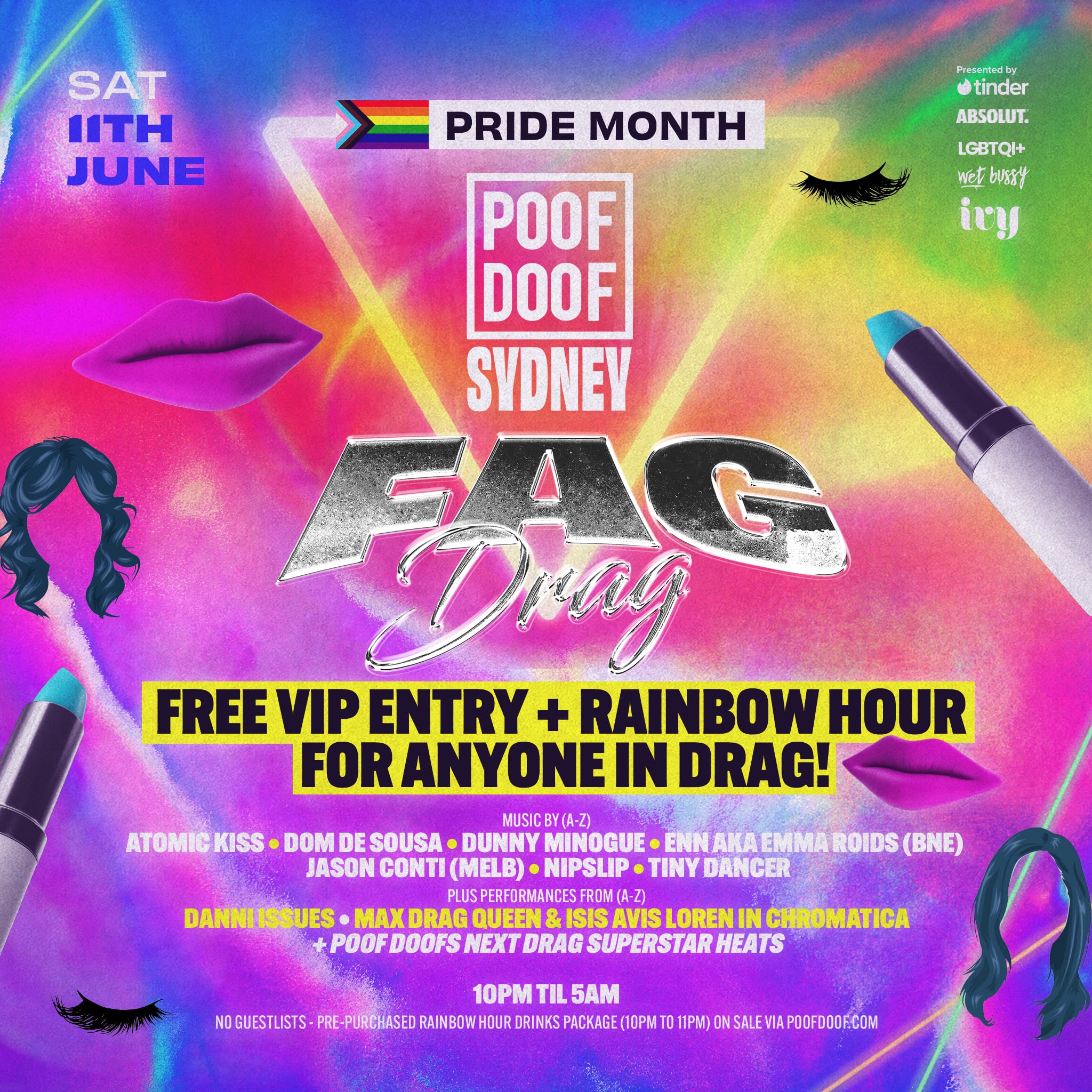 POOF DOOF SYDNEY – SATURDAY 11TH JUNE - Poof Doof sydney