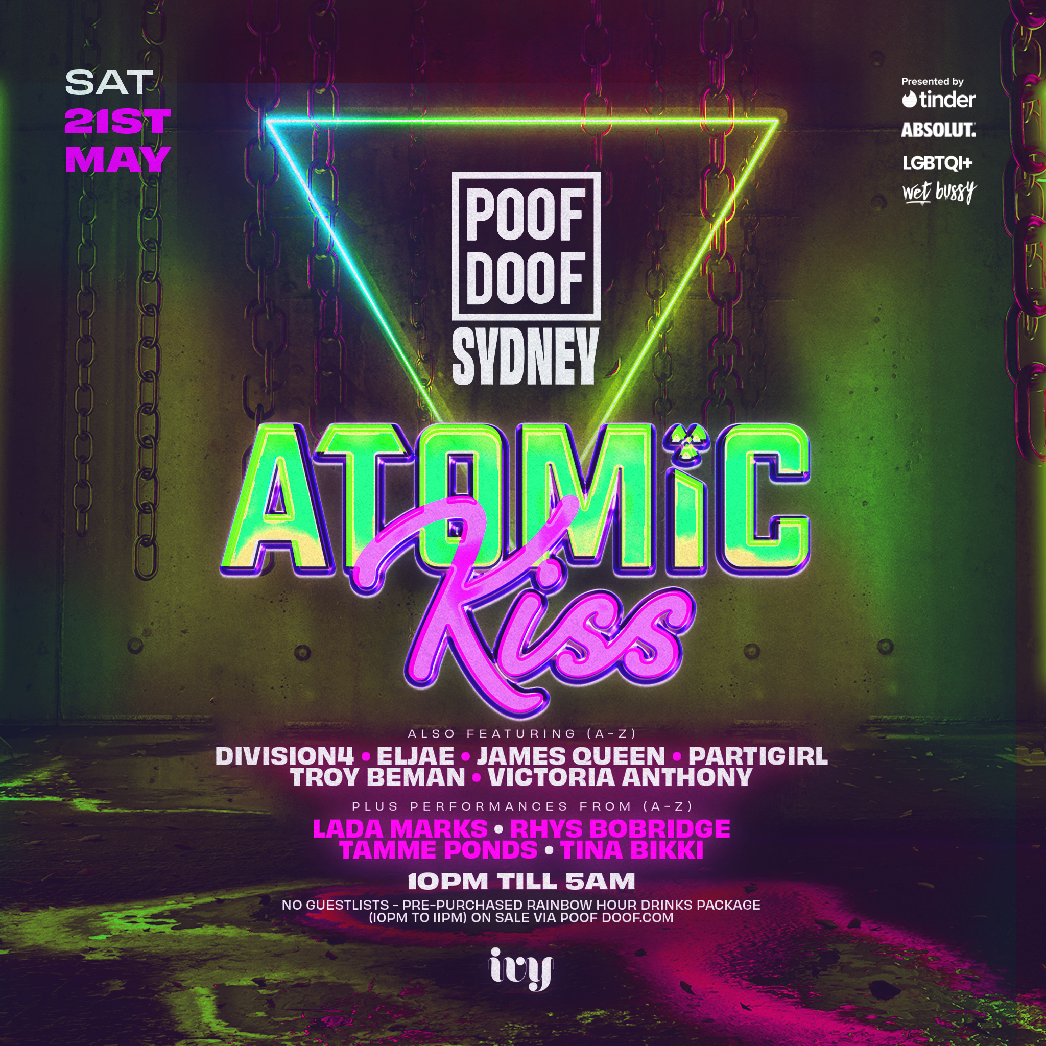 POOF DOOF SYDNEY – SATURDAY 21ST MAY - Poof Doof sydney