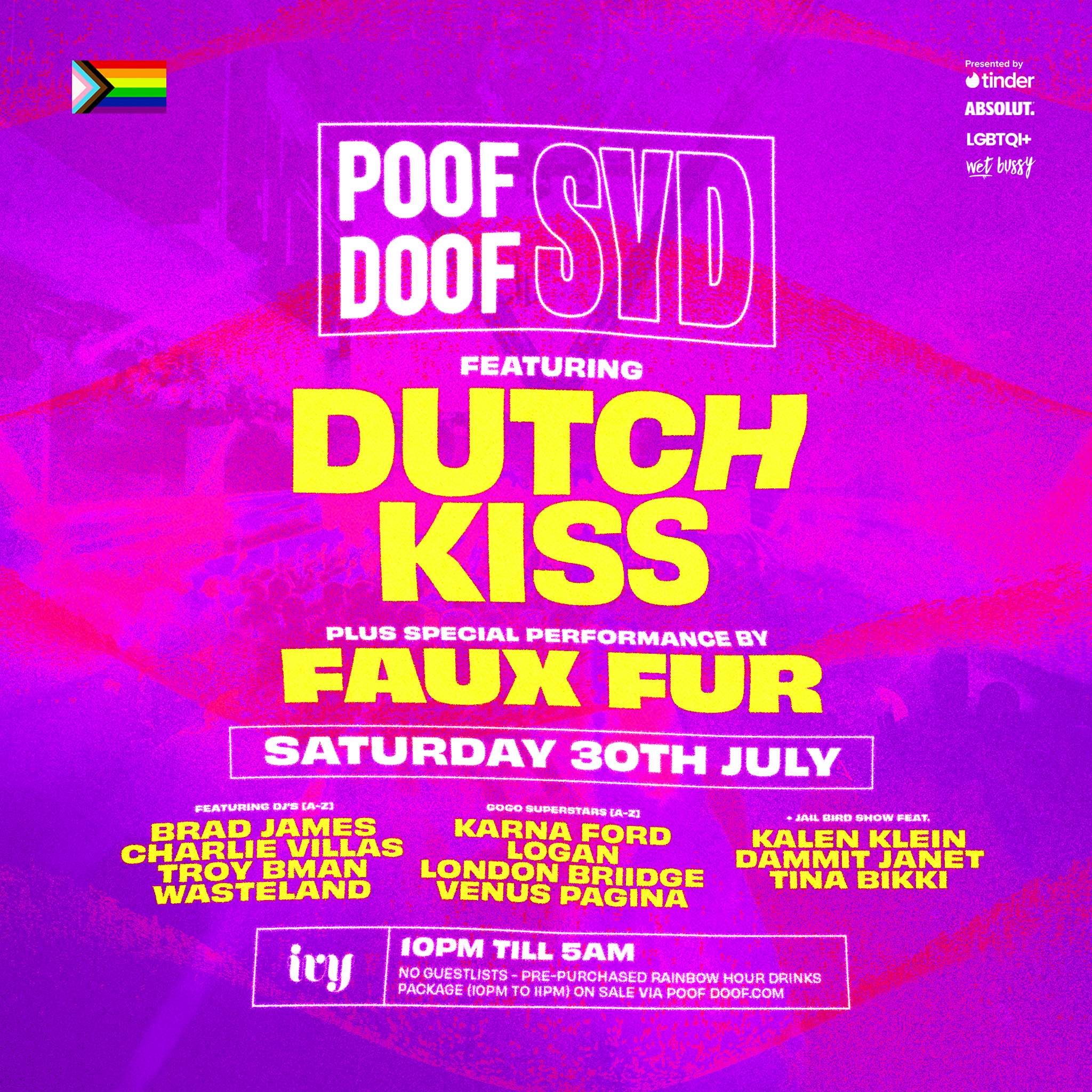 POOF DOOF SYDNEY – SATURDAY 30TH JULY - Poof Doof sydney