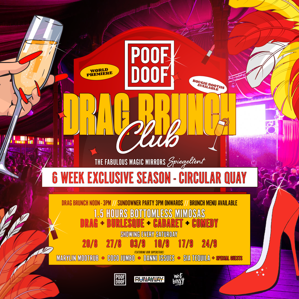 POOF DOOF SYDNEY – DRAG BRUNCH CLUB - Poof Doof sydney