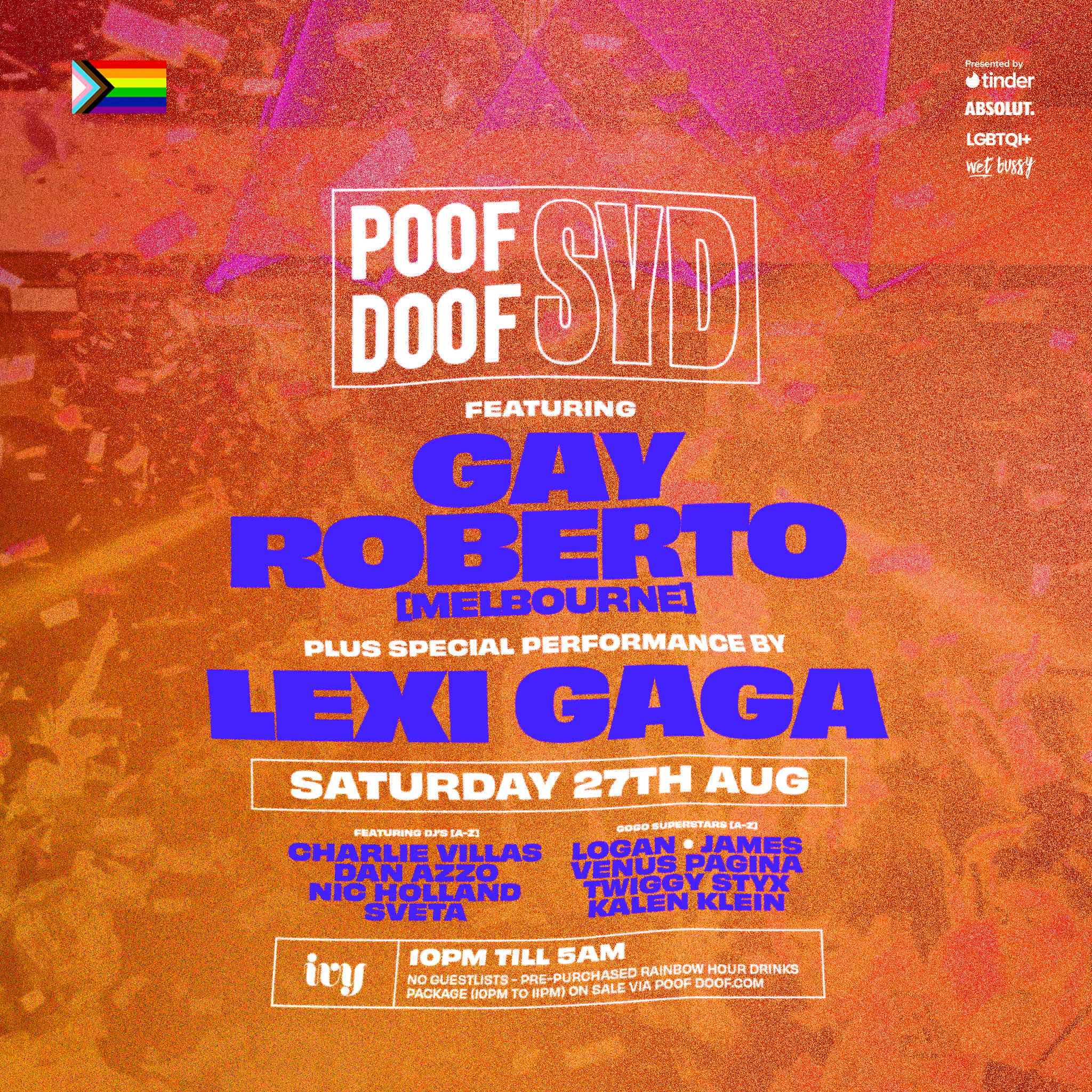 POOF DOOF SYDNEY – SATURDAY 27TH AUGUST - Poof Doof sydney