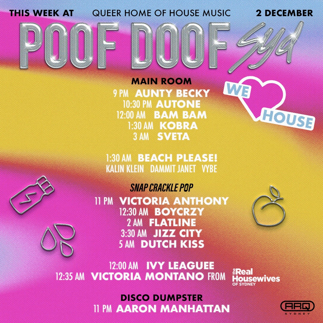 POOF DOOF SYDNEY – SATURDAY 2ND DECEMBER 2023 - Poof Doof sydney