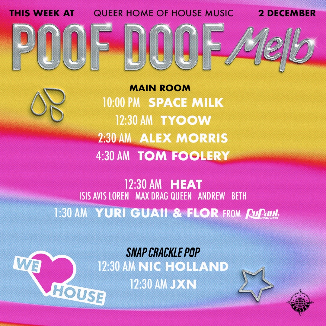 POOF DOOF MELBOURNE – SATURDAY 2ND DECEMBER 2023 - Poof Doof melbourne