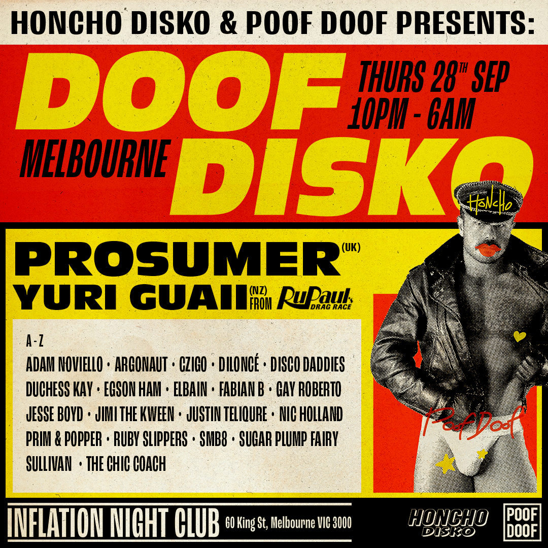 DOOF DISKO (Naarm / Melb) – THURSDAY 28TH SEPTEMBER 2023 - Poof Doof melbourne