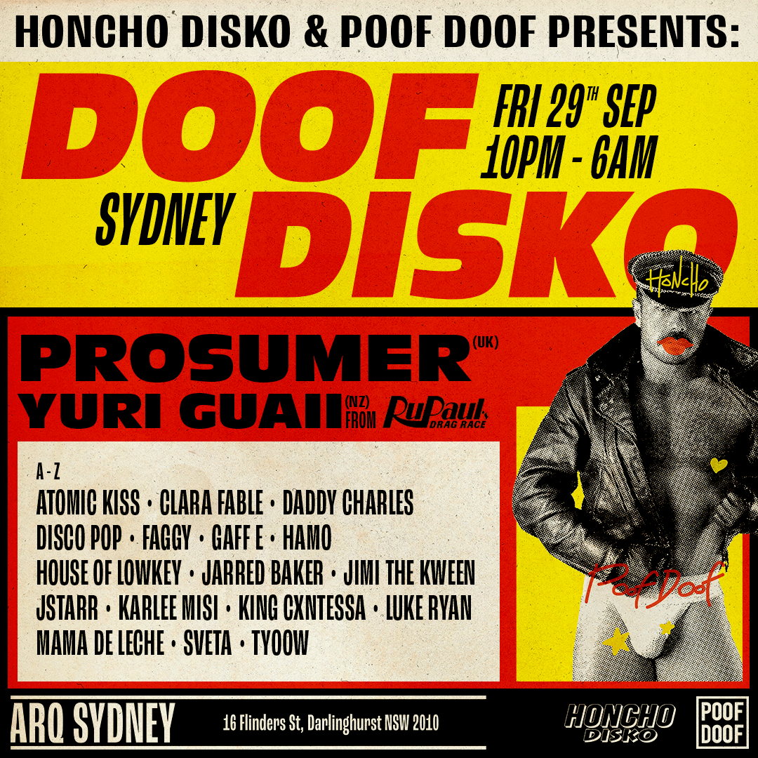 DOOF DISKO (Eora / Syd) – FRIDAY 29TH SEPTEMBER 2023 - Poof Doof sydney