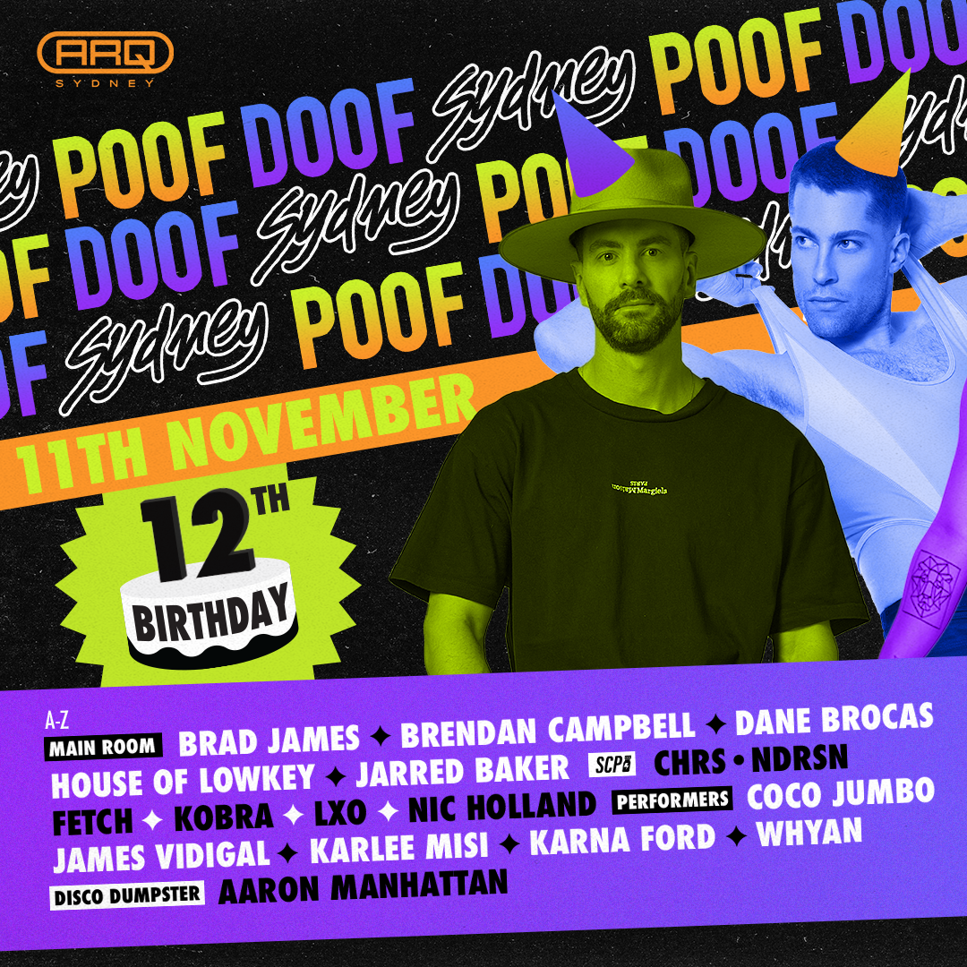 POOF DOOF SYDNEY - SATURDAY 11TH NOVEMBER 2023 - POOF DOOF