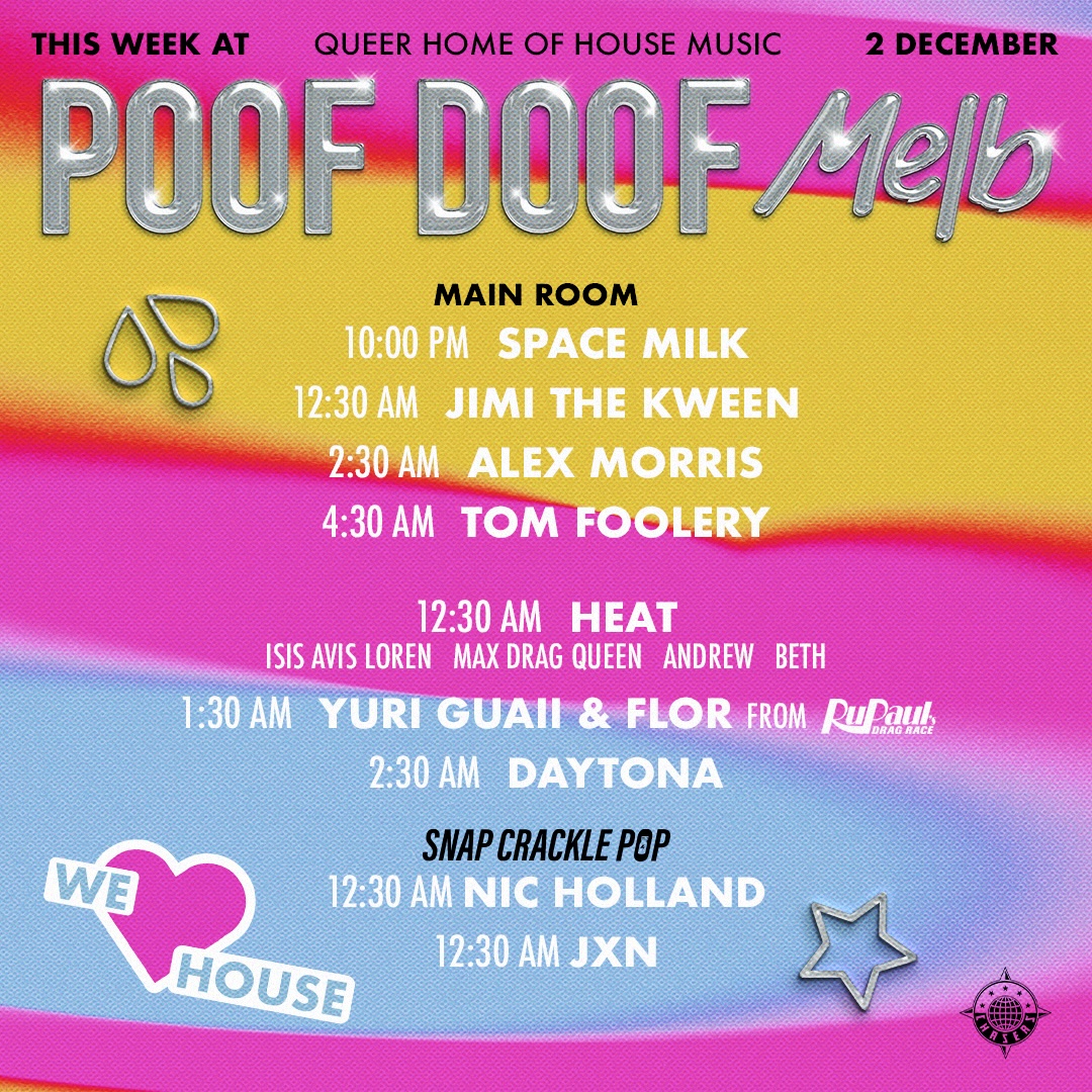 POOF DOOF MELBOURNE – SATURDAY 9TH DECEMBER 2023 - Poof Doof melbourne