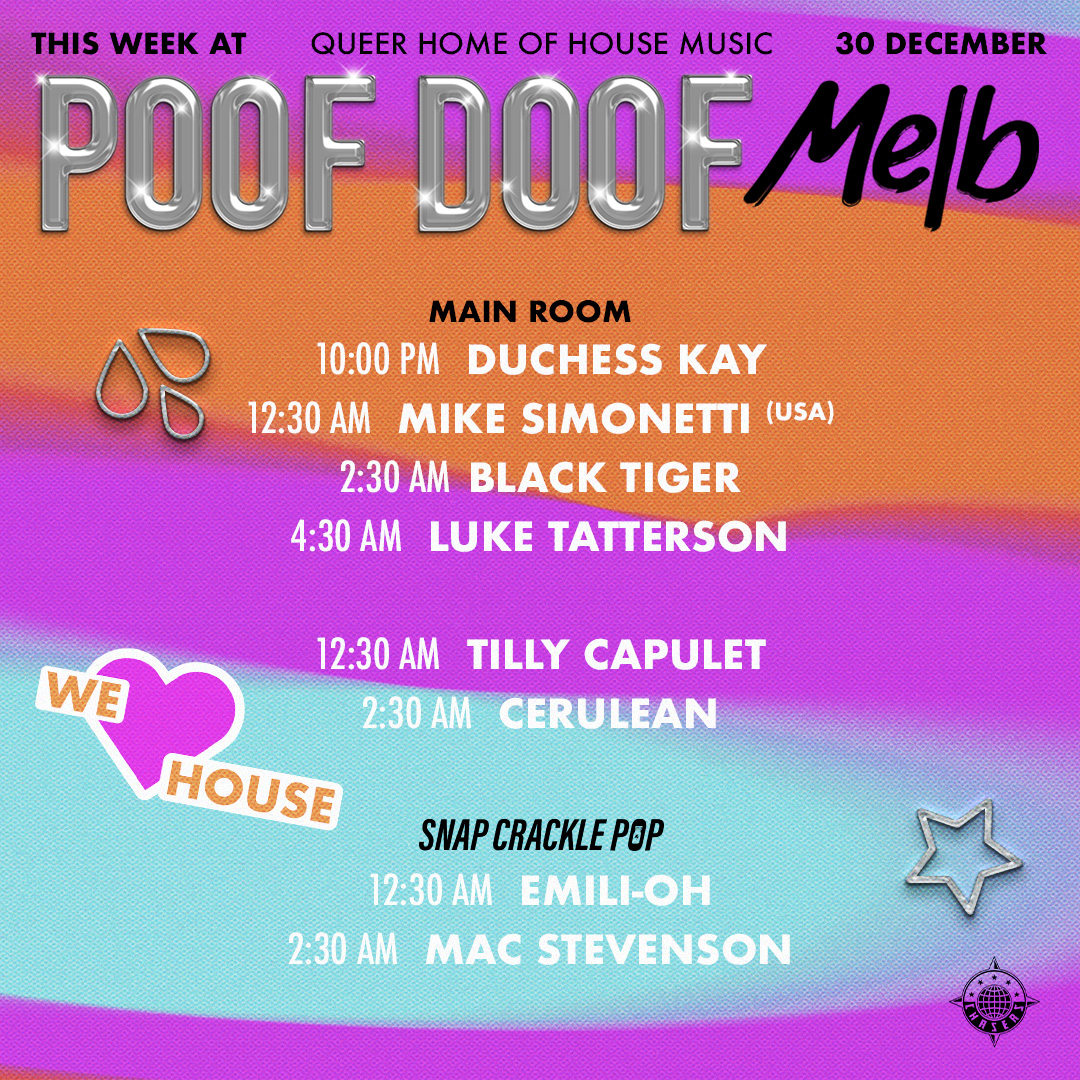 POOF DOOF MELBOURNE – SATURDAY 30TH DECEMBER 2023 - Poof Doof melbourne