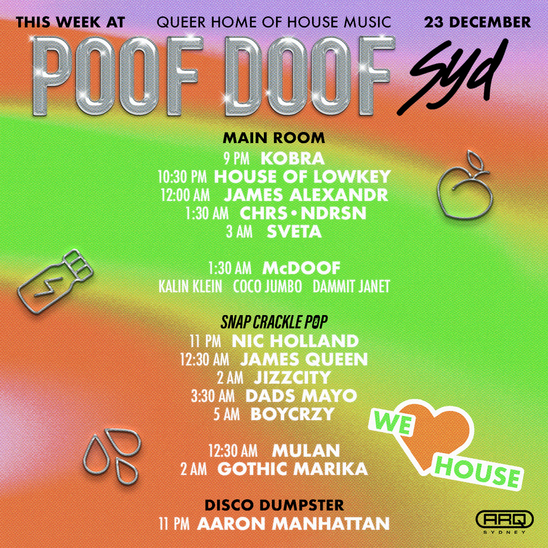 POOF DOOF SYDNEY – SATURDAY 20TH JANUARY 2024 - Poof Doof sydney