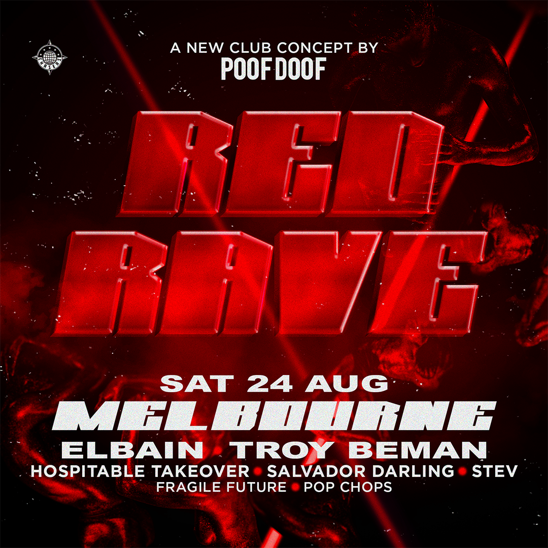 POOF DOOF MELBOURNE: RED RAVE – SATURDAY 24TH AUGUST 2024 - Poof Doof melbourne