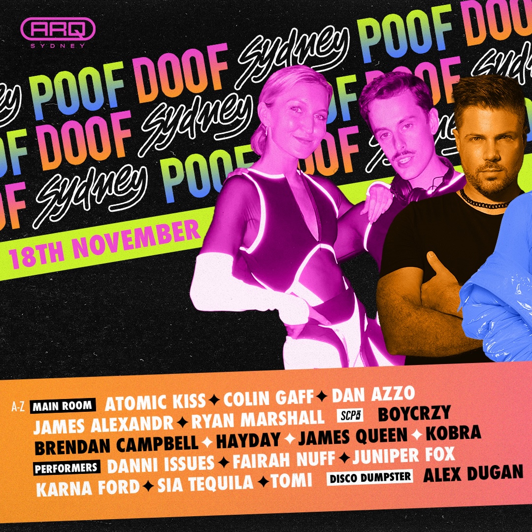 POOF DOOF SYDNEY – SATURDAY 18TH NOVEMBER 2023 - Poof Doof sydney