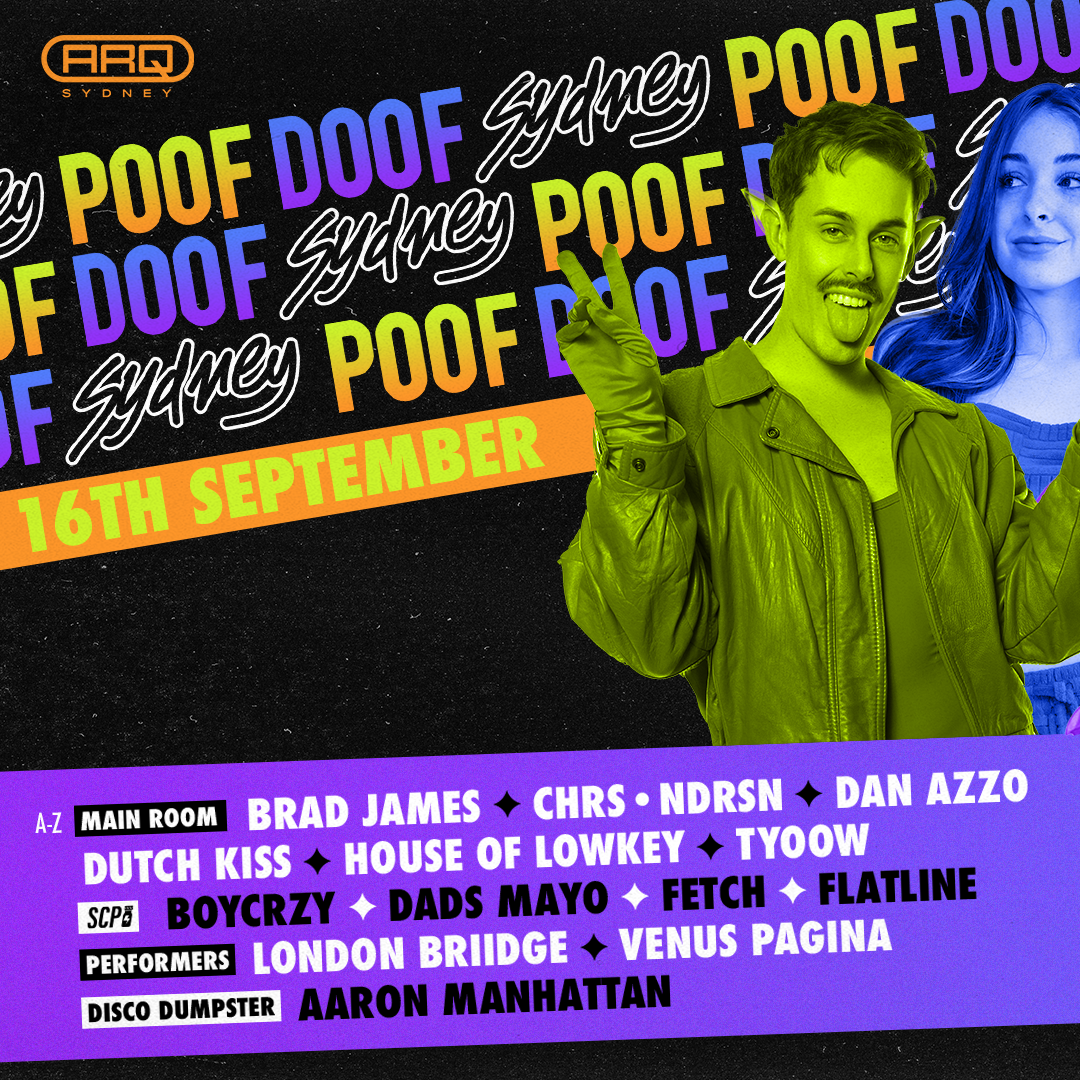 POOF DOOF SYDNEY – SATURDAY 16TH SEPTEMBER - Poof Doof sydney