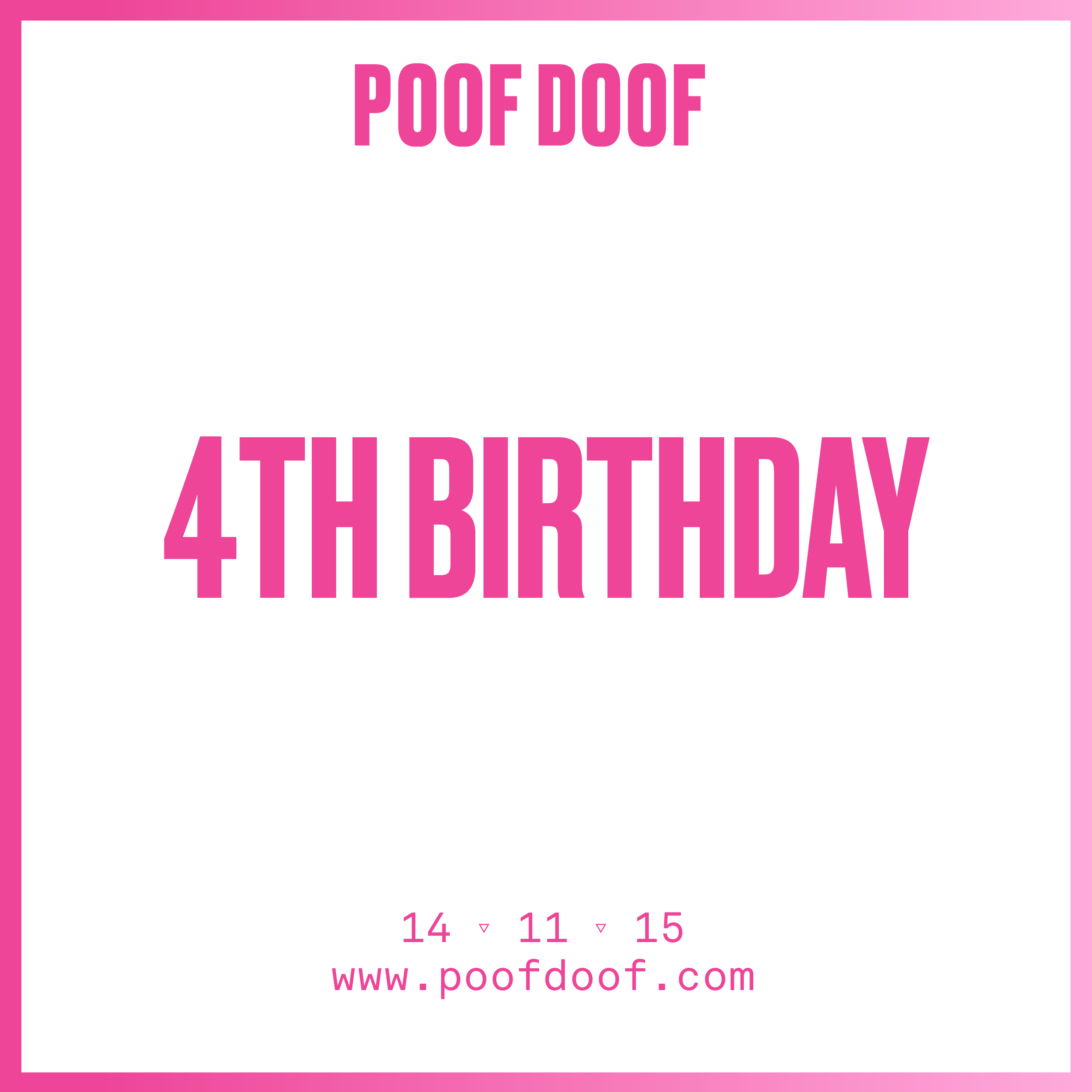 POOF DOOF 4TH BIRTHDAY - Poof Doof melbourne