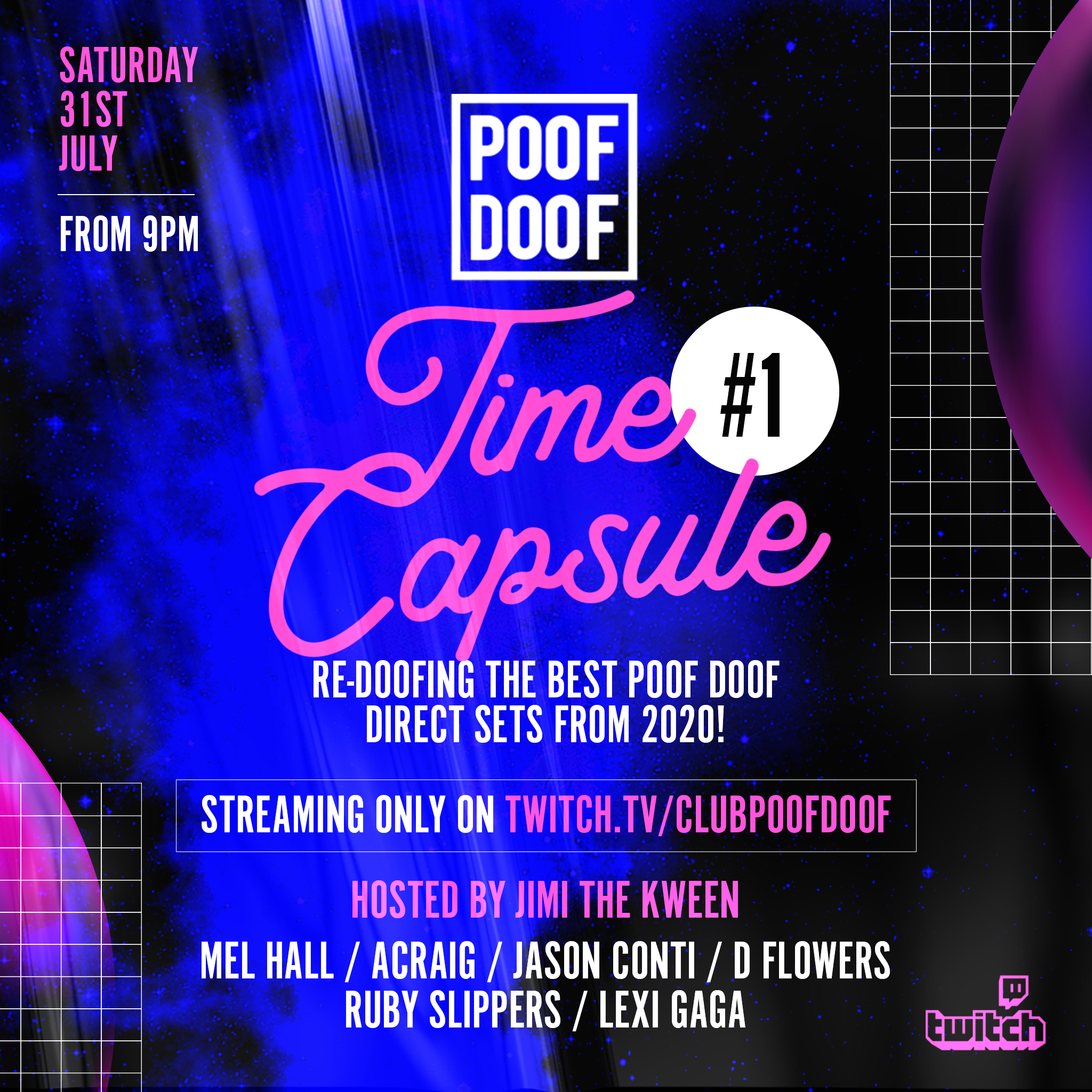 POOF DOOF: SATURDAY 31ST JULY - Poof Doof 