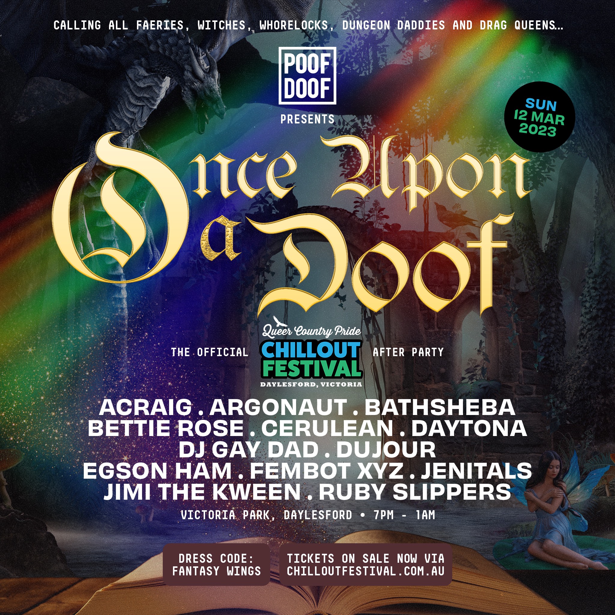 ONCE UPON A DOOF… (OFFICIAL CHILLOUT AFTER PARTY) – SUNDAY 12TH MARCH 2023 - Poof Doof melbourne