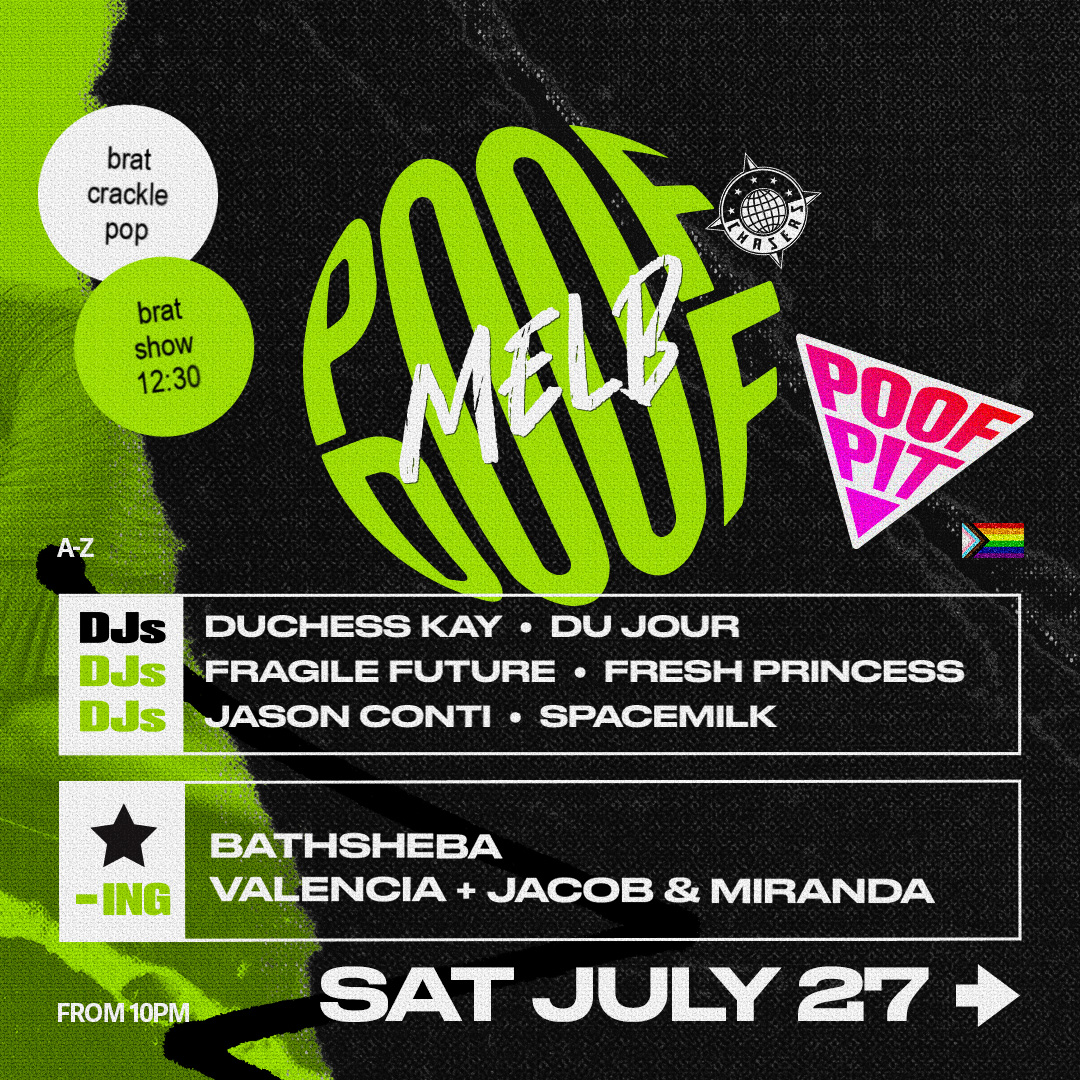 POOF DOOF MELBOURNE – SATURDAY 27TH JULY 2024 - Poof Doof melbourne