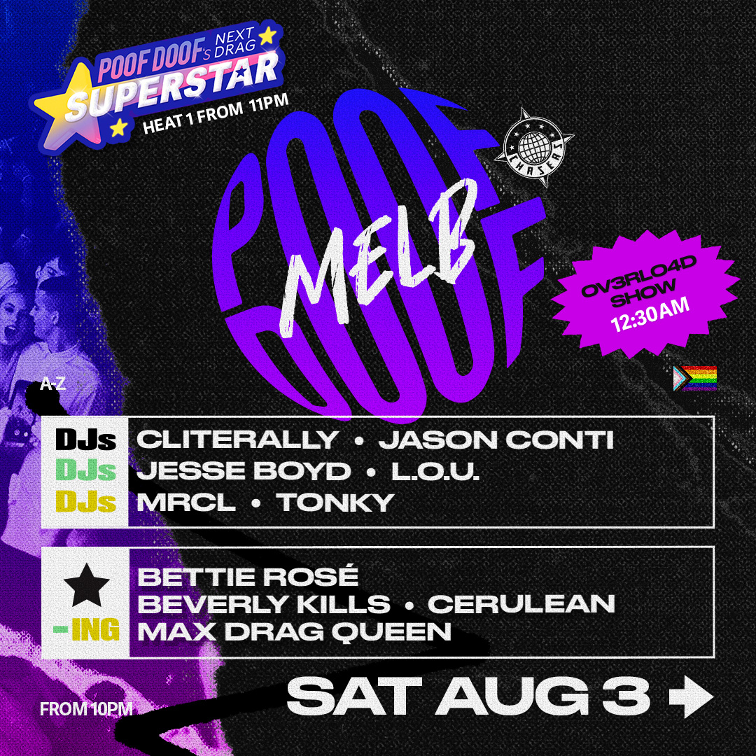 POOF DOOF MELBOURNE – SATURDAY 3RD AUGUST 2024 - Poof Doof melbourne