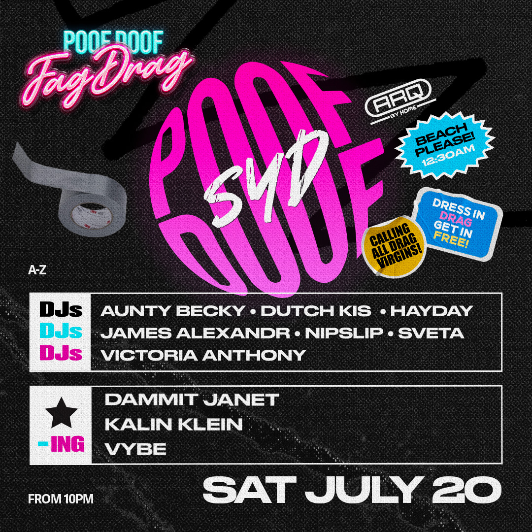 POOF DOOF SYDNEY – SATURDAY 20TH JULY 2024 - Poof Doof sydney