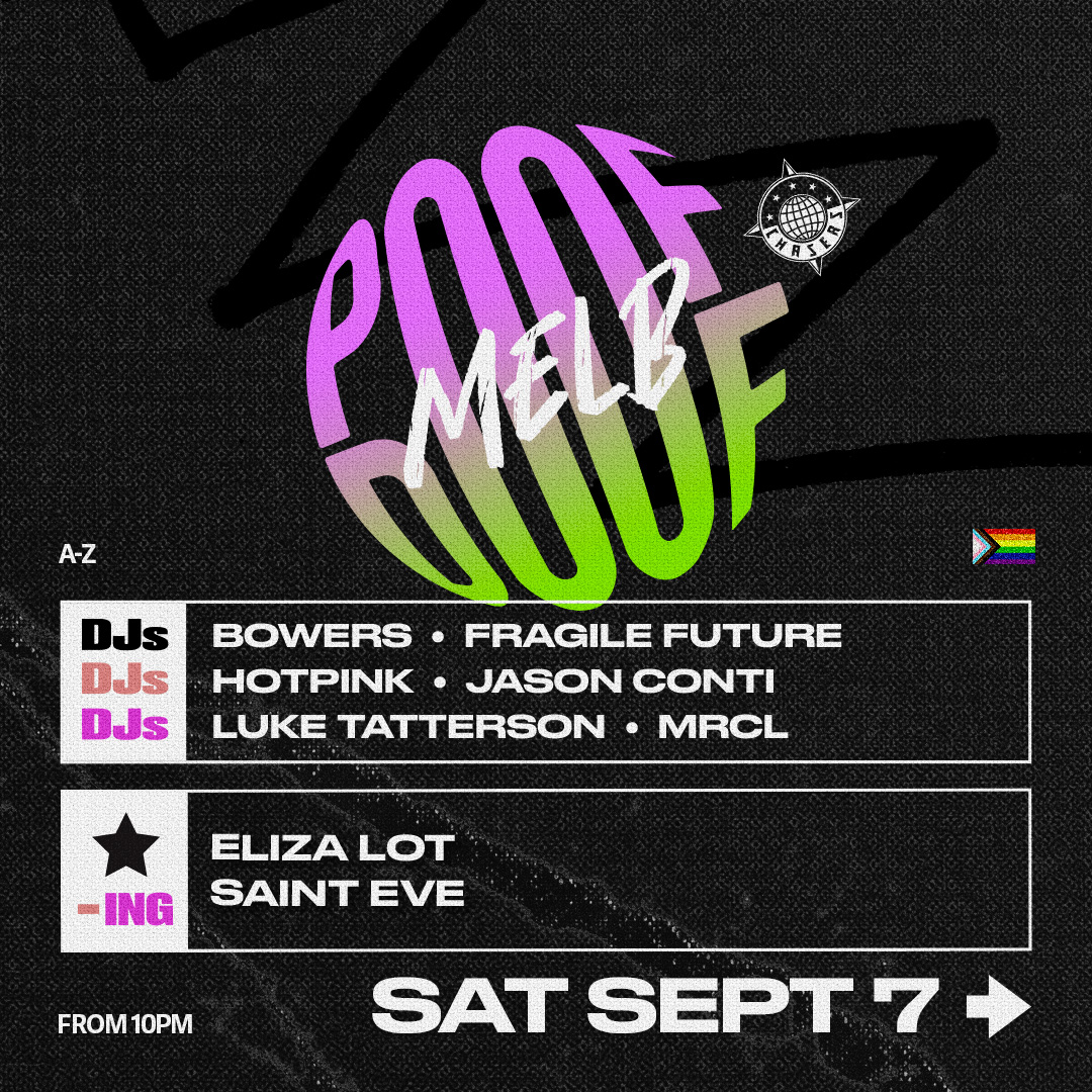 POOF DOOF MELBOURNE – SATURDAY 7TH SEPTEMBER 2024 - Poof Doof melbourne