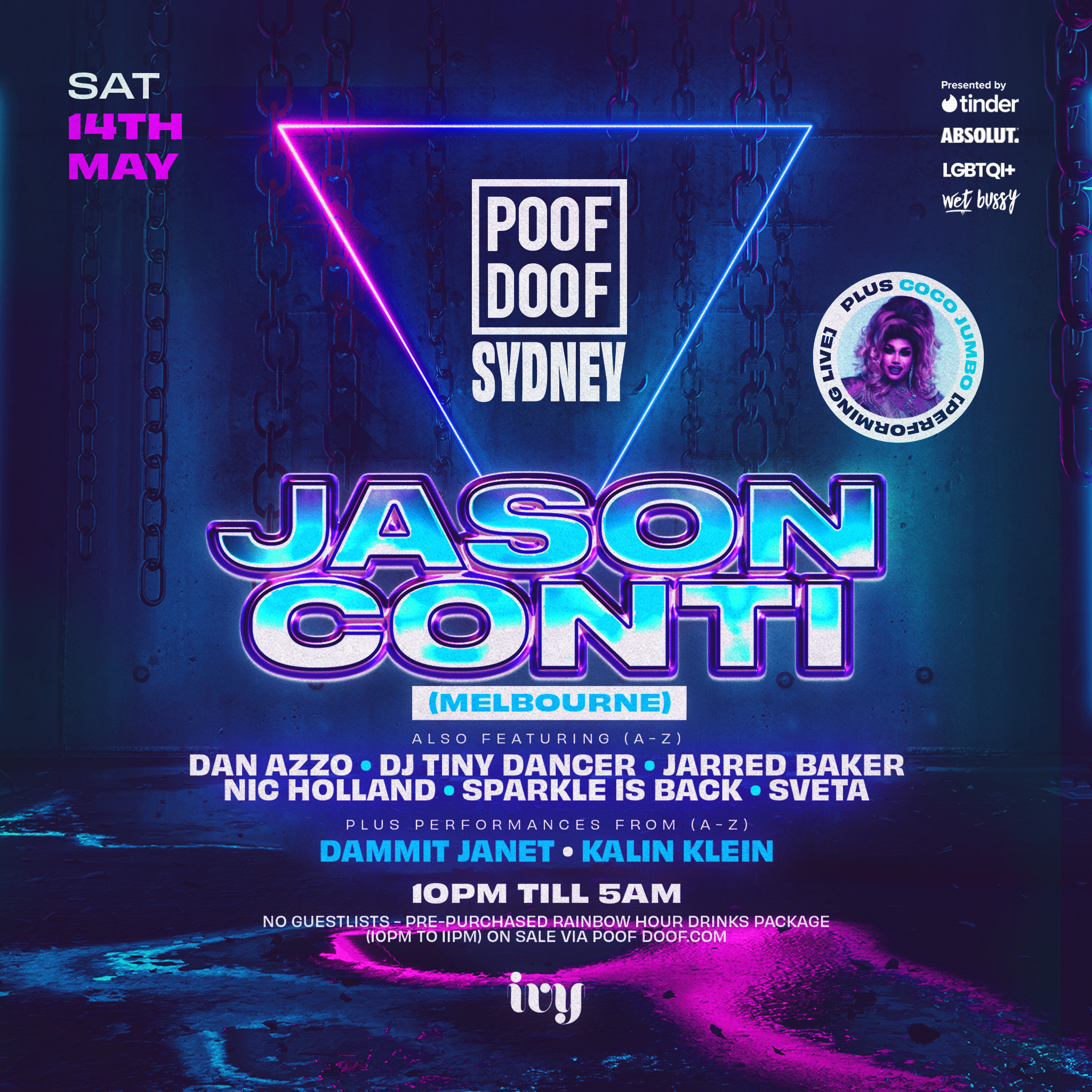 POOF DOOF SYDNEY – SATURDAY 14TH MAY - Poof Doof sydney