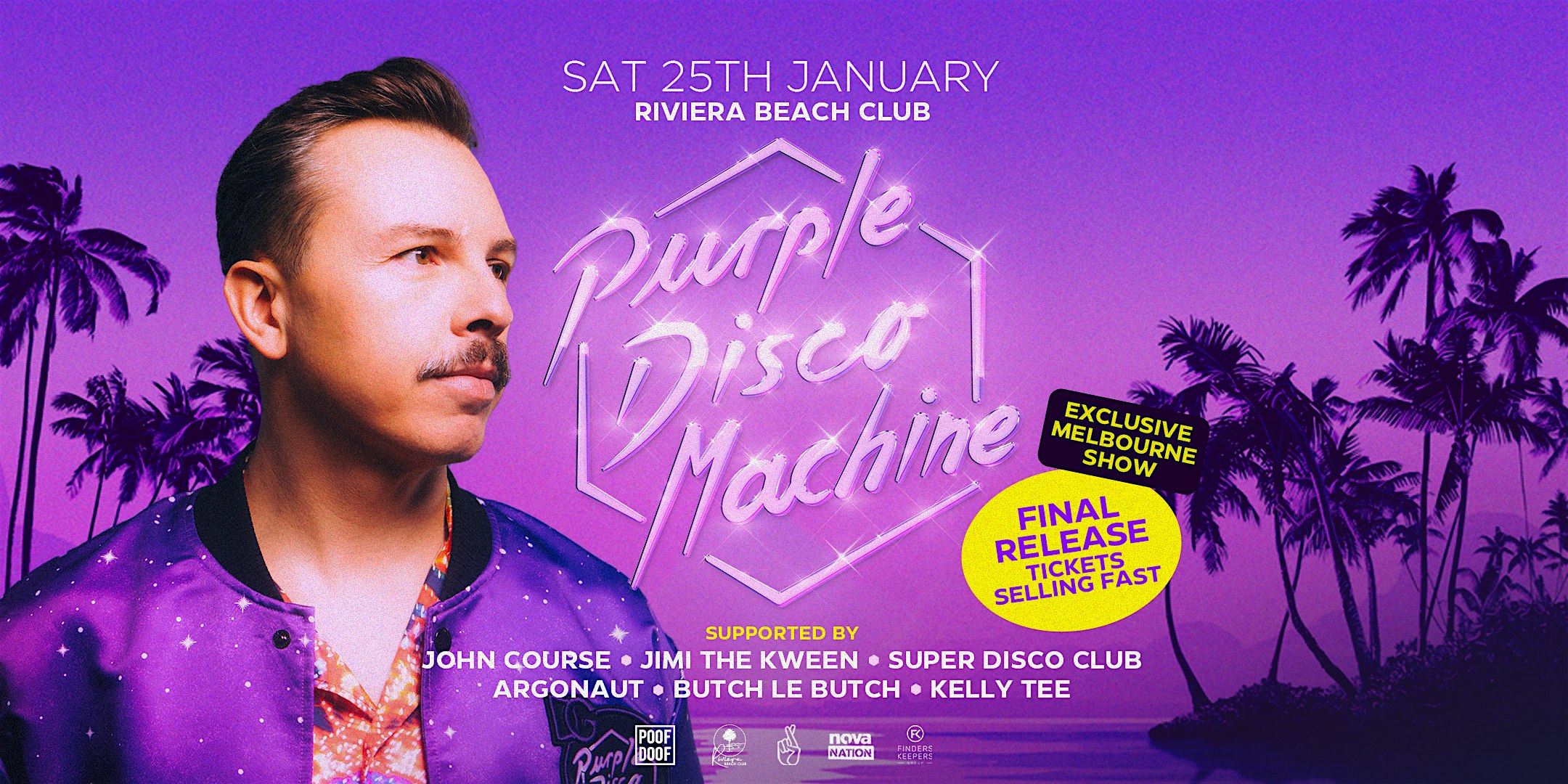 Purple Disco Machine MELB - Sat 25 Jan